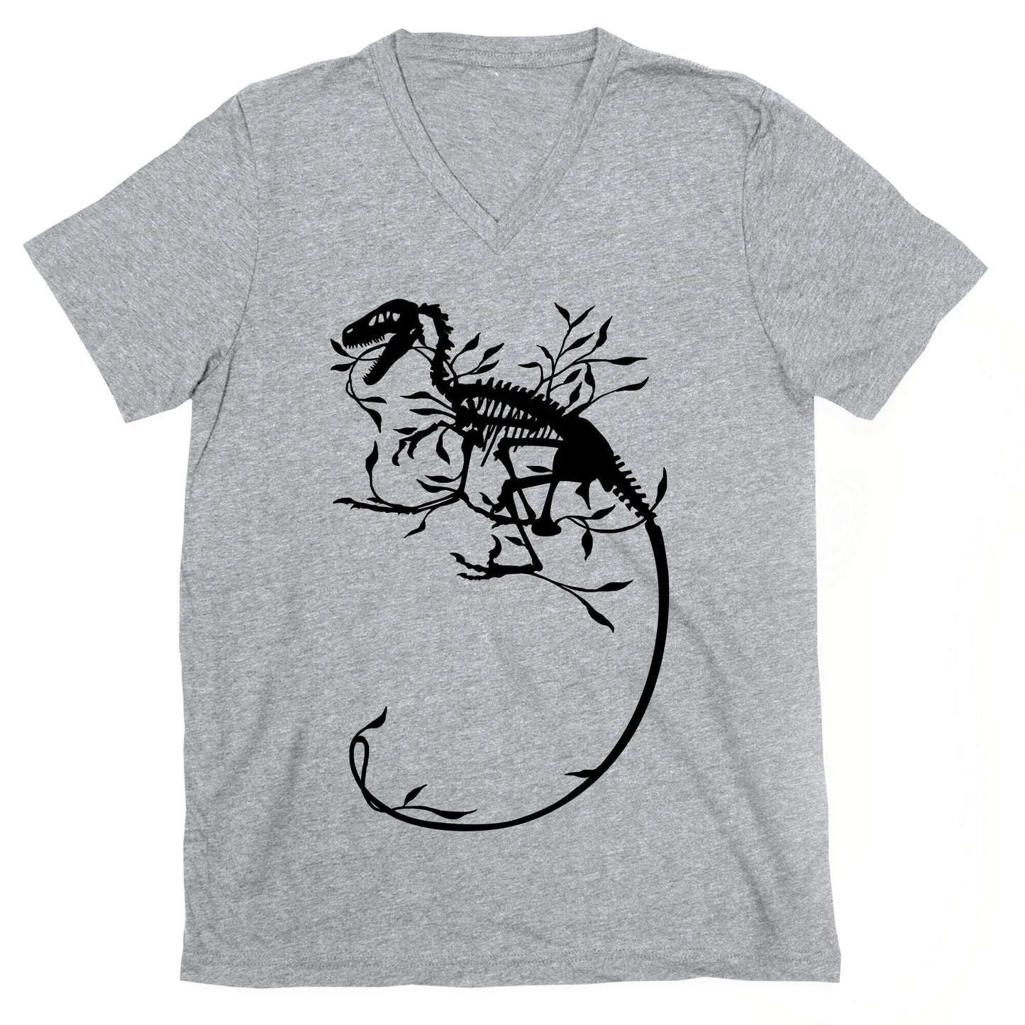 Floral Dinosaur V-Neck