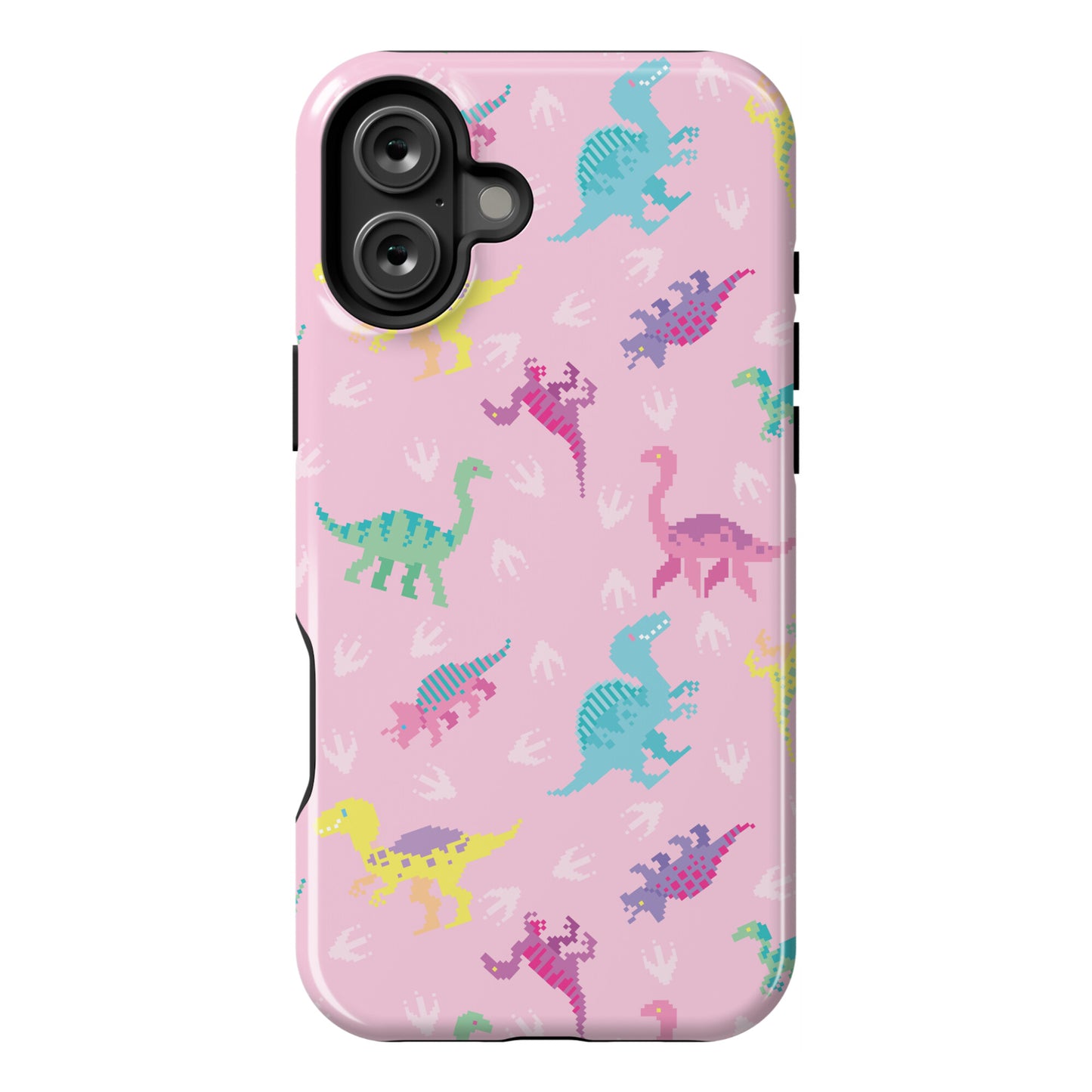Cute Pastel Pixel Dinosaur Pattern Phone Case
