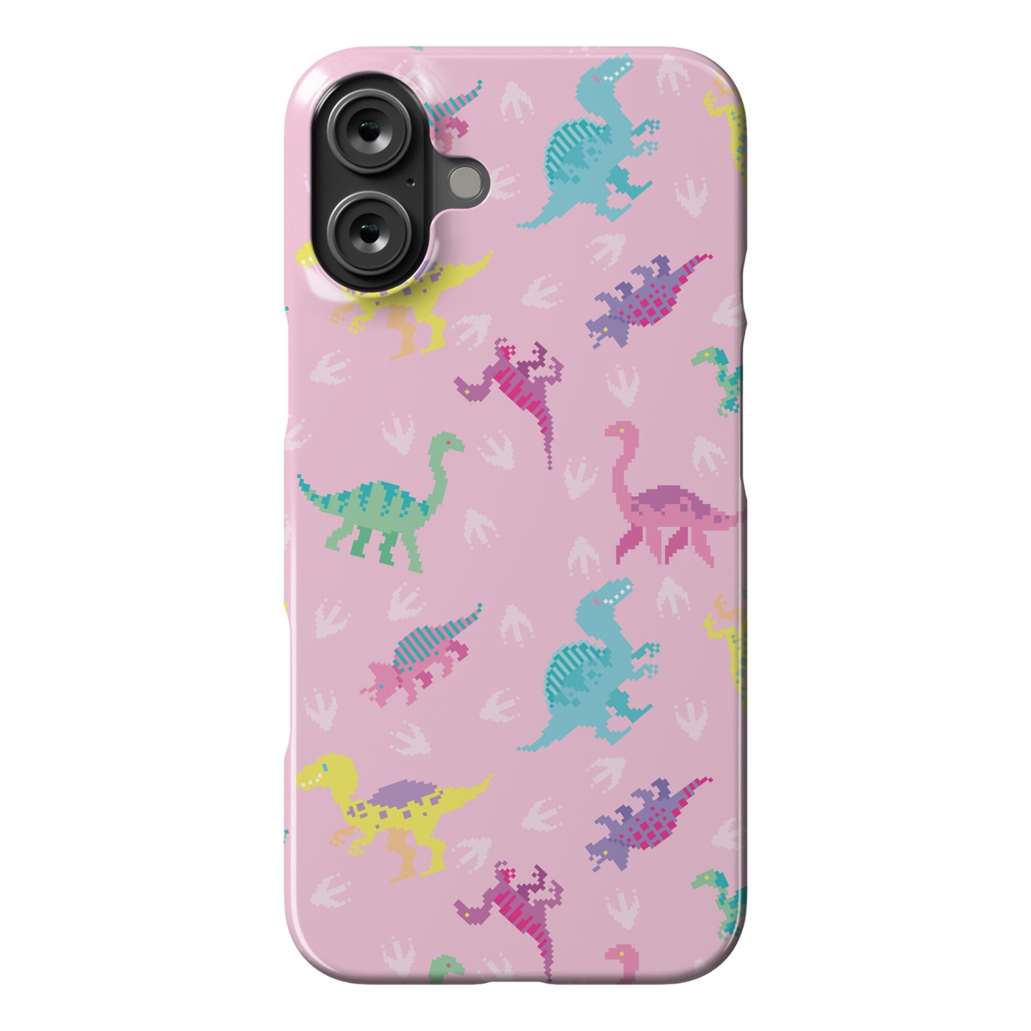 Cute Pastel Pixel Dinosaur Pattern Phone Case