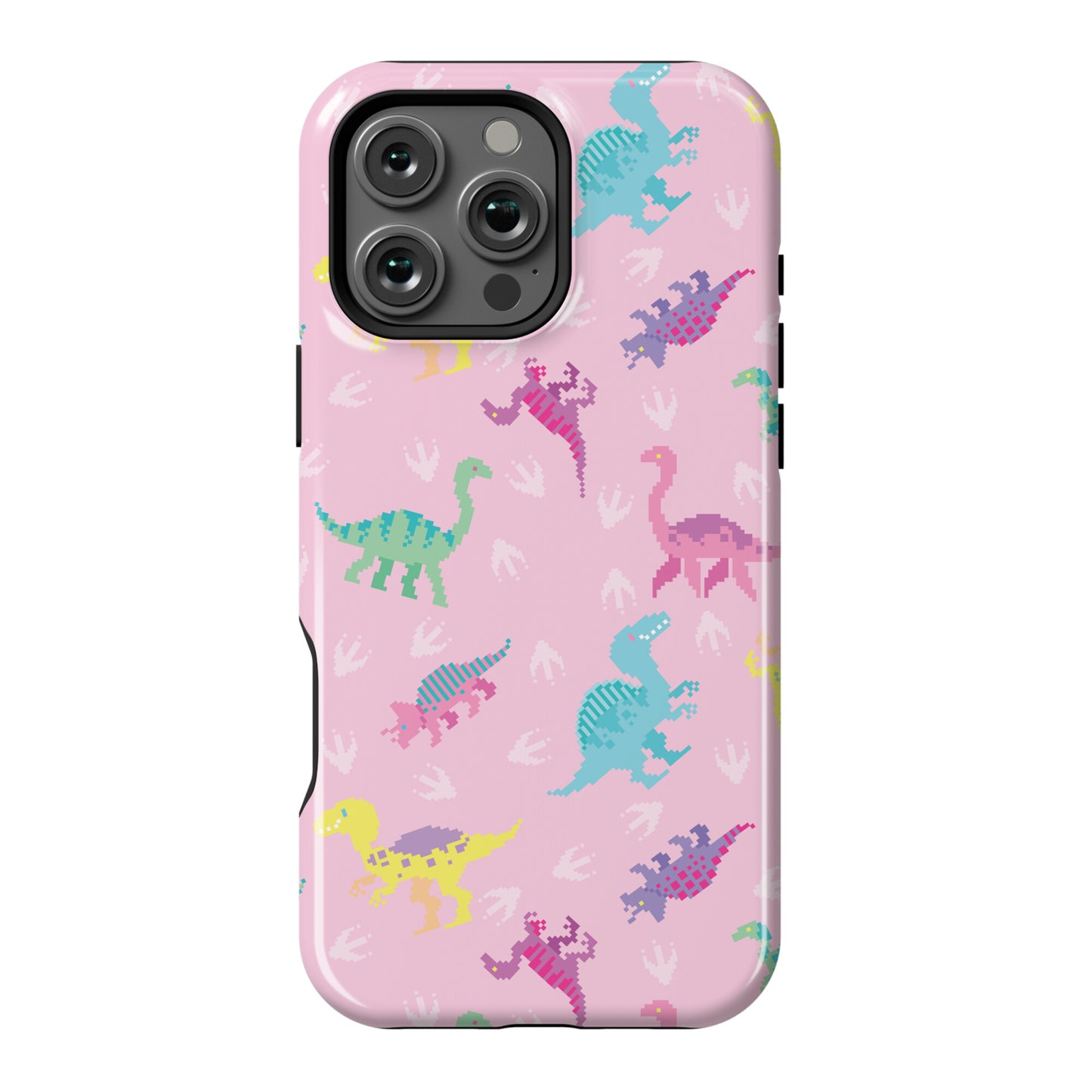 Cute Pastel Pixel Dinosaur Pattern Phone Case