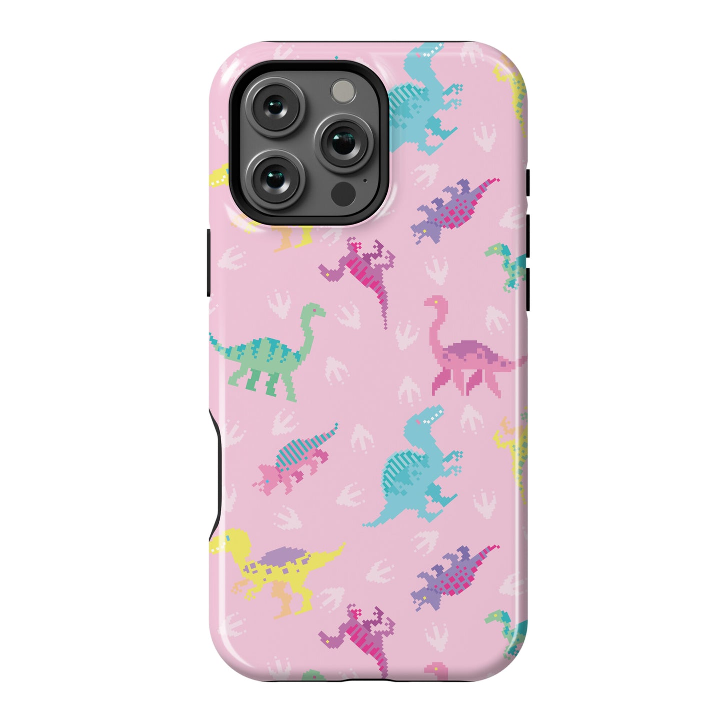 Cute Pastel Pixel Dinosaur Pattern Phone Case