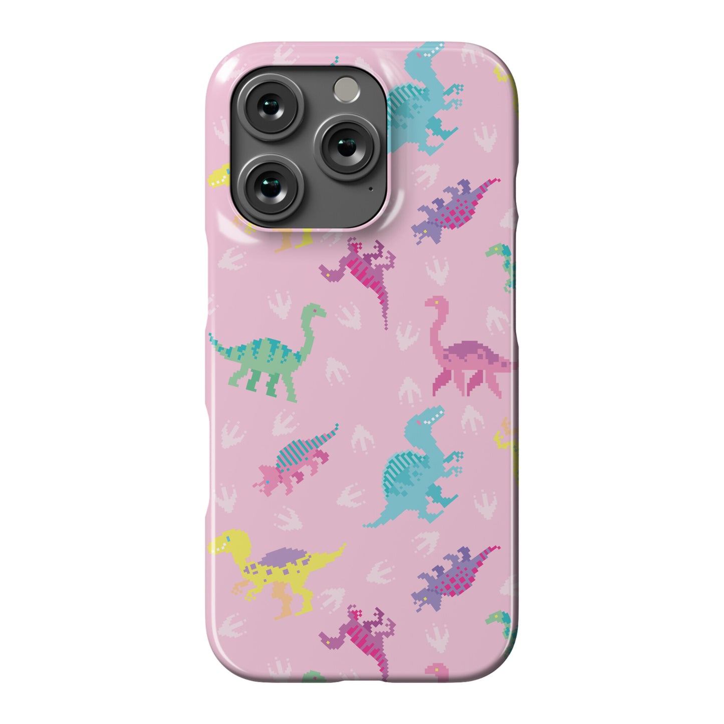 Cute Pastel Pixel Dinosaur Pattern Phone Case