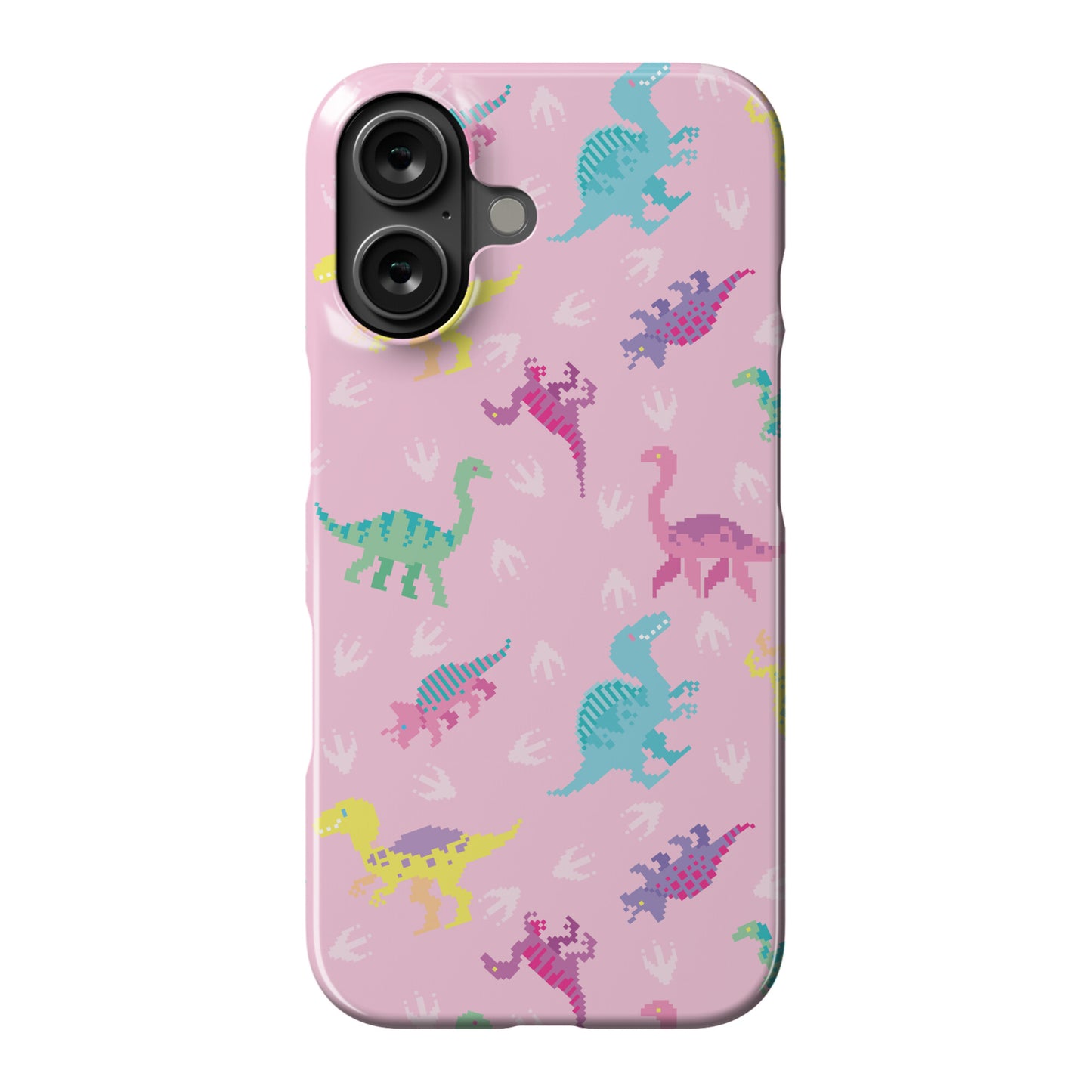 Cute Pastel Pixel Dinosaur Pattern Phone Case