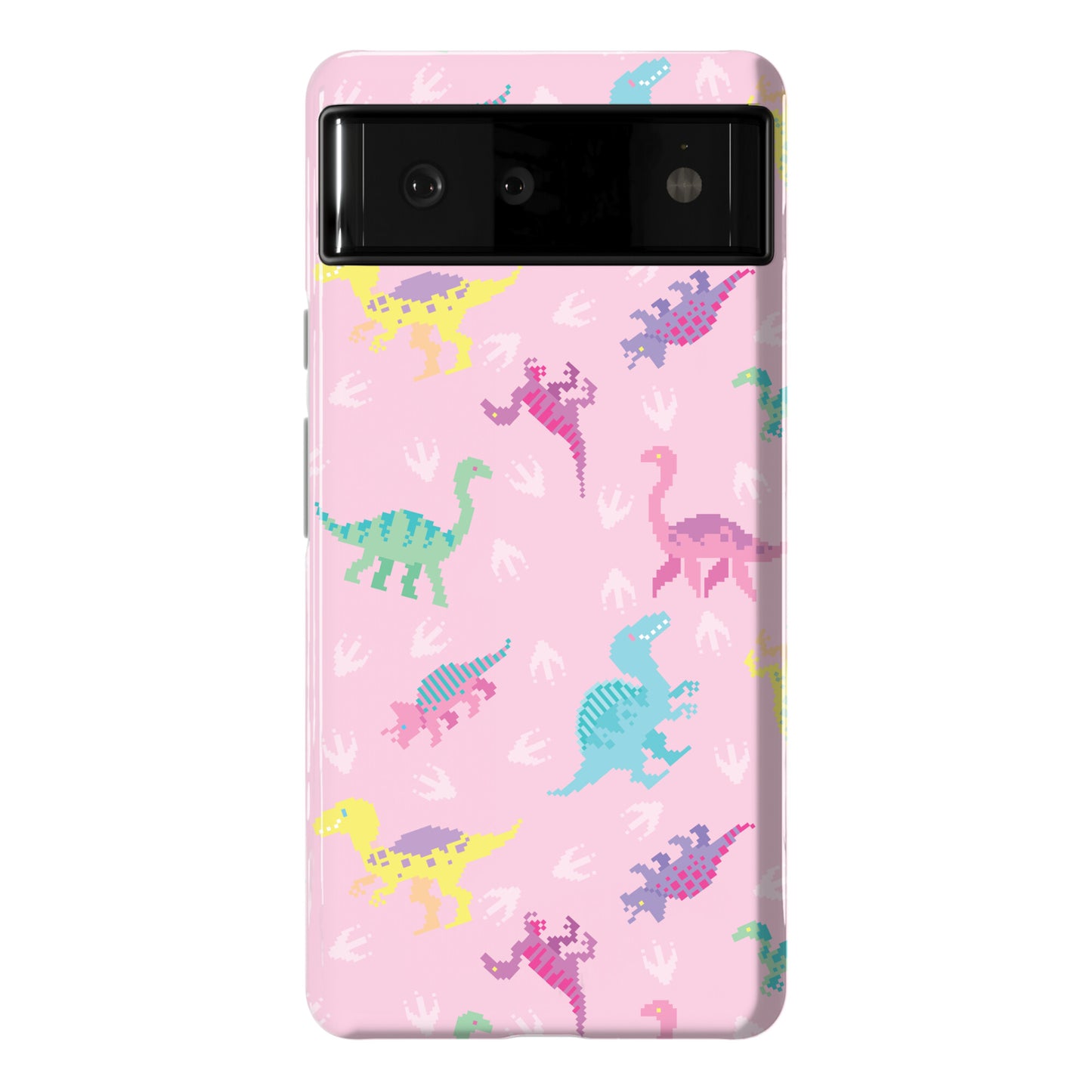 Cute Pastel Pixel Dinosaur Pattern Phone Case