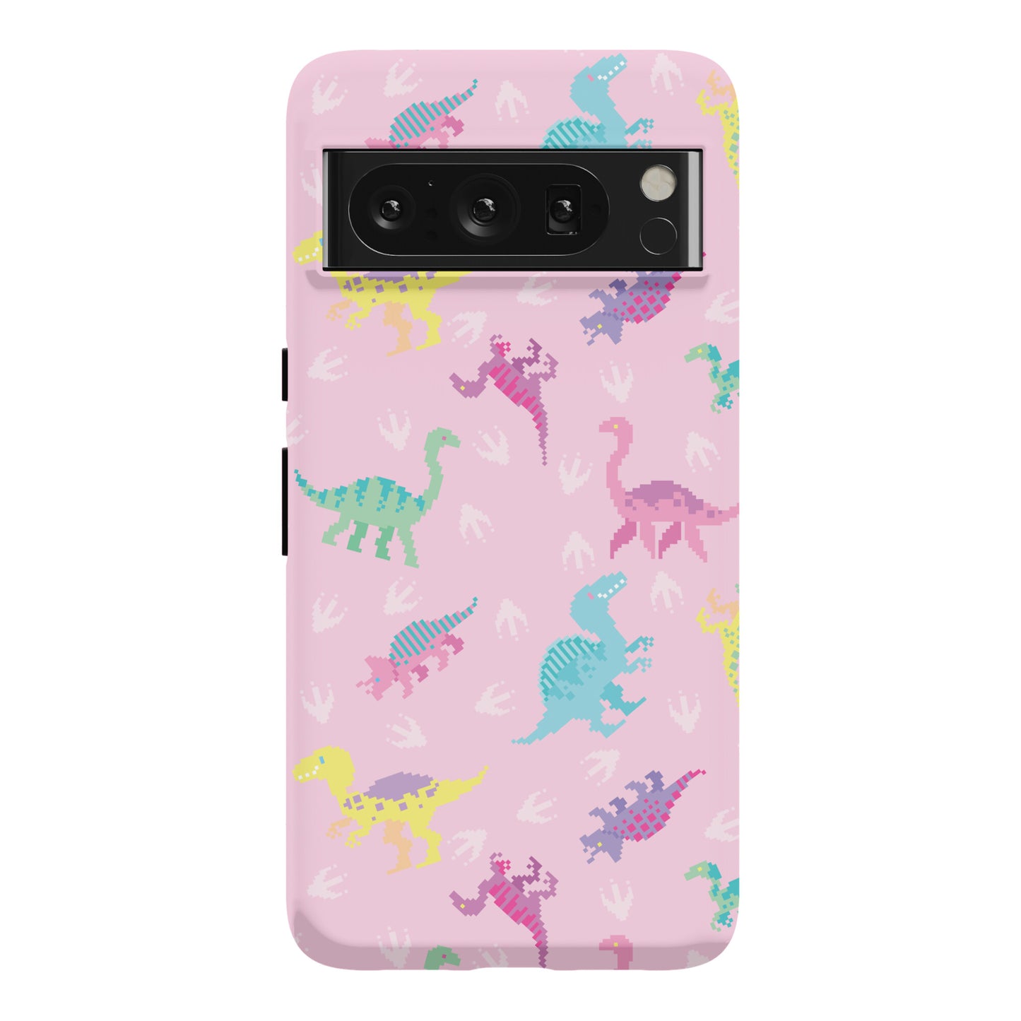 Cute Pastel Pixel Dinosaur Pattern Phone Case