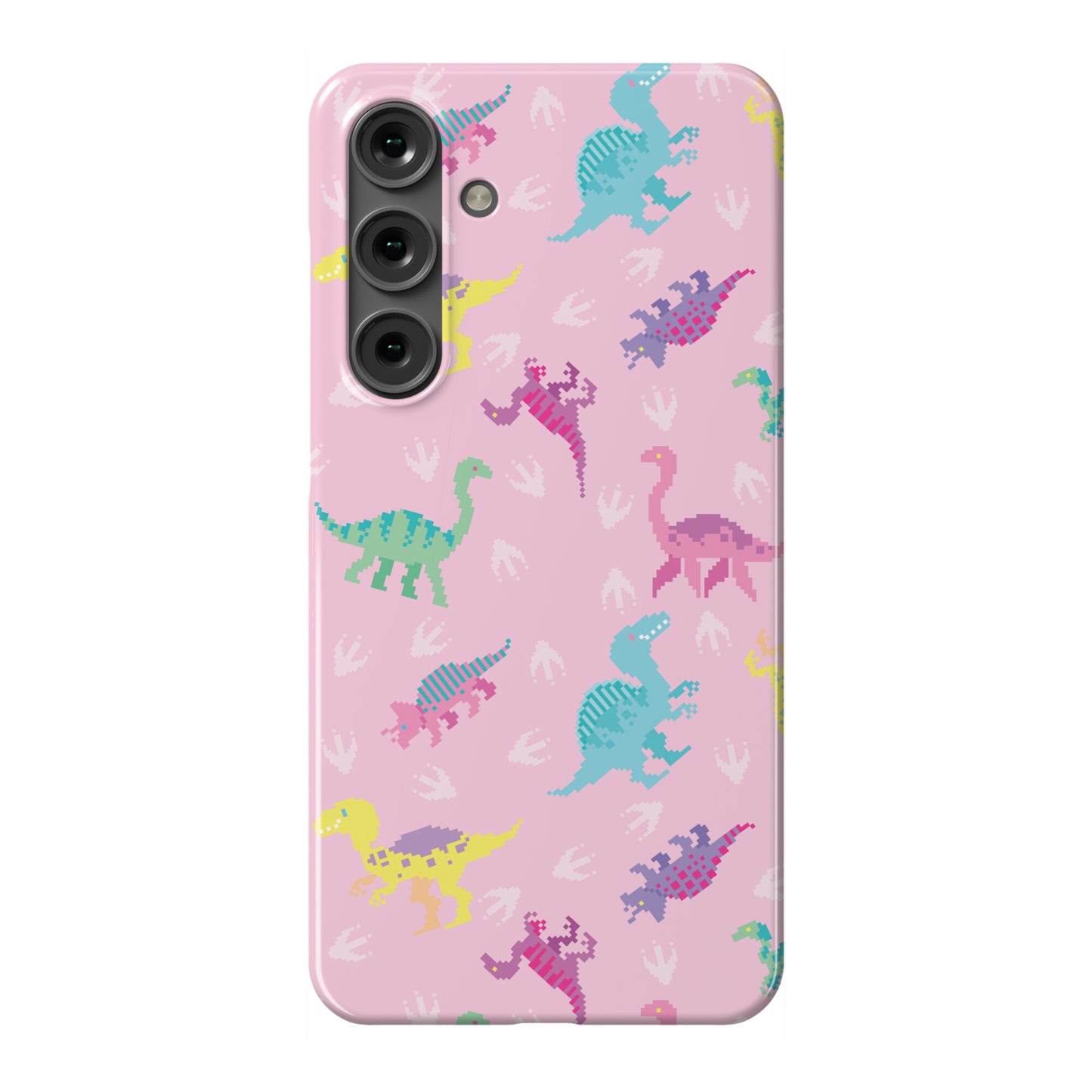 Cute Pastel Pixel Dinosaur Pattern Phone Case