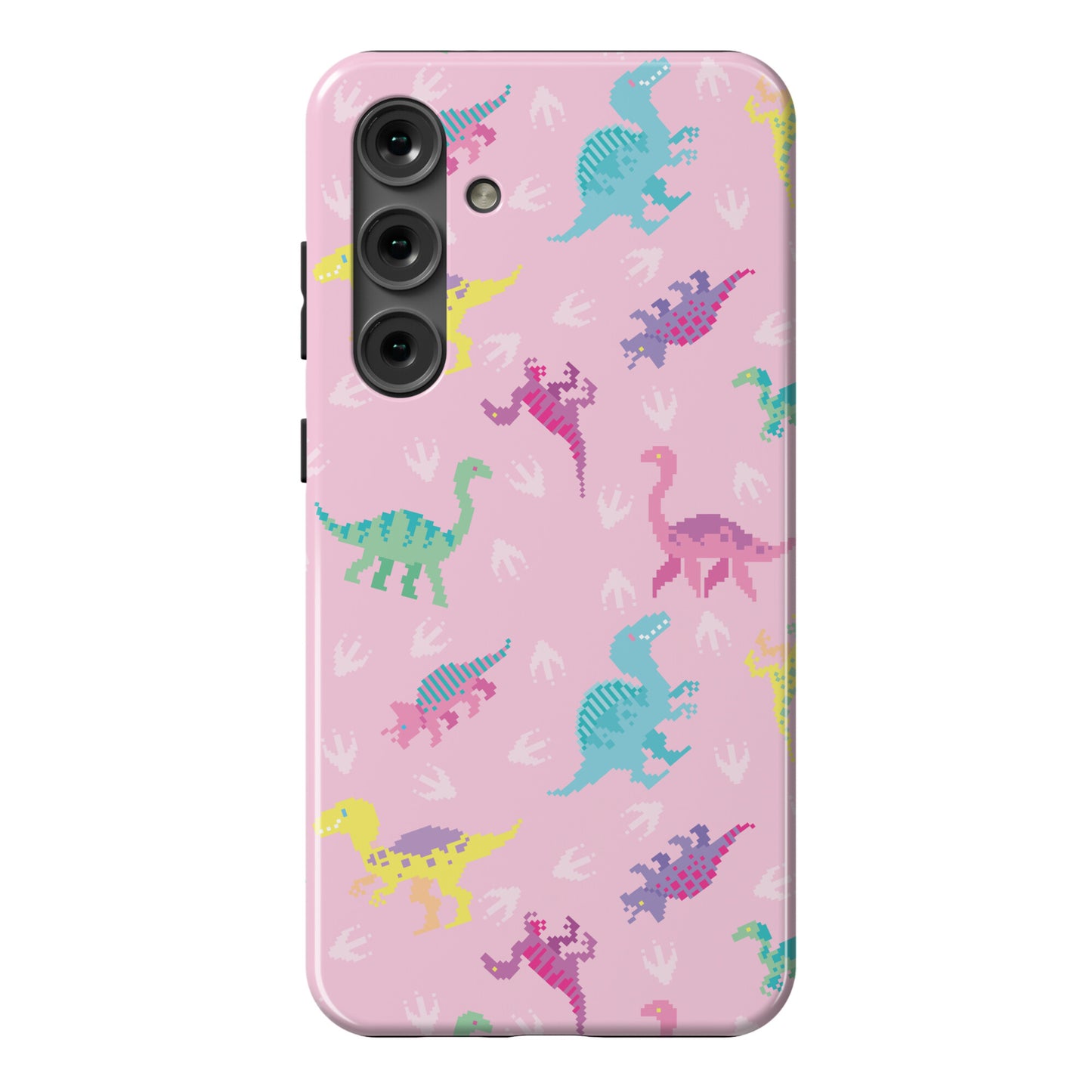 Cute Pastel Pixel Dinosaur Pattern Phone Case