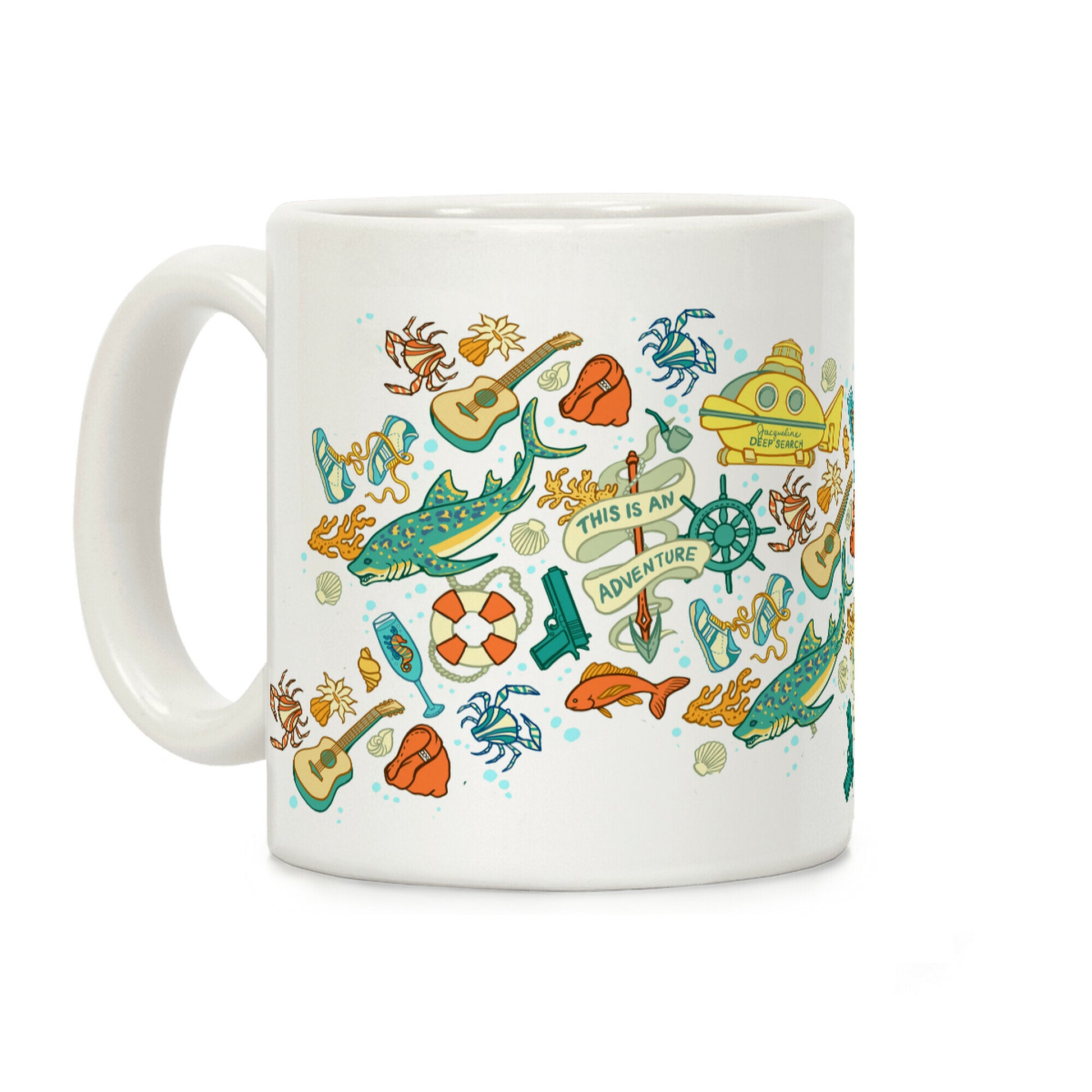 Life Aquatic Nautical Pattern Coffee Mug