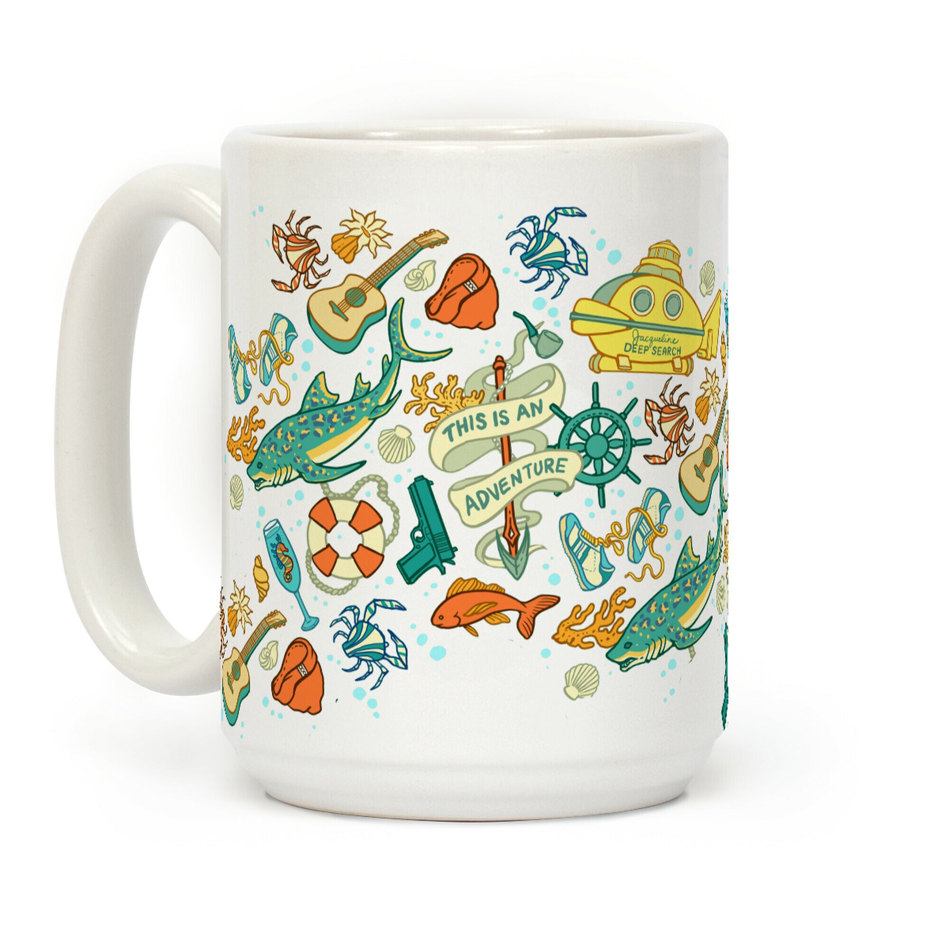 Life Aquatic Nautical Pattern Coffee Mug