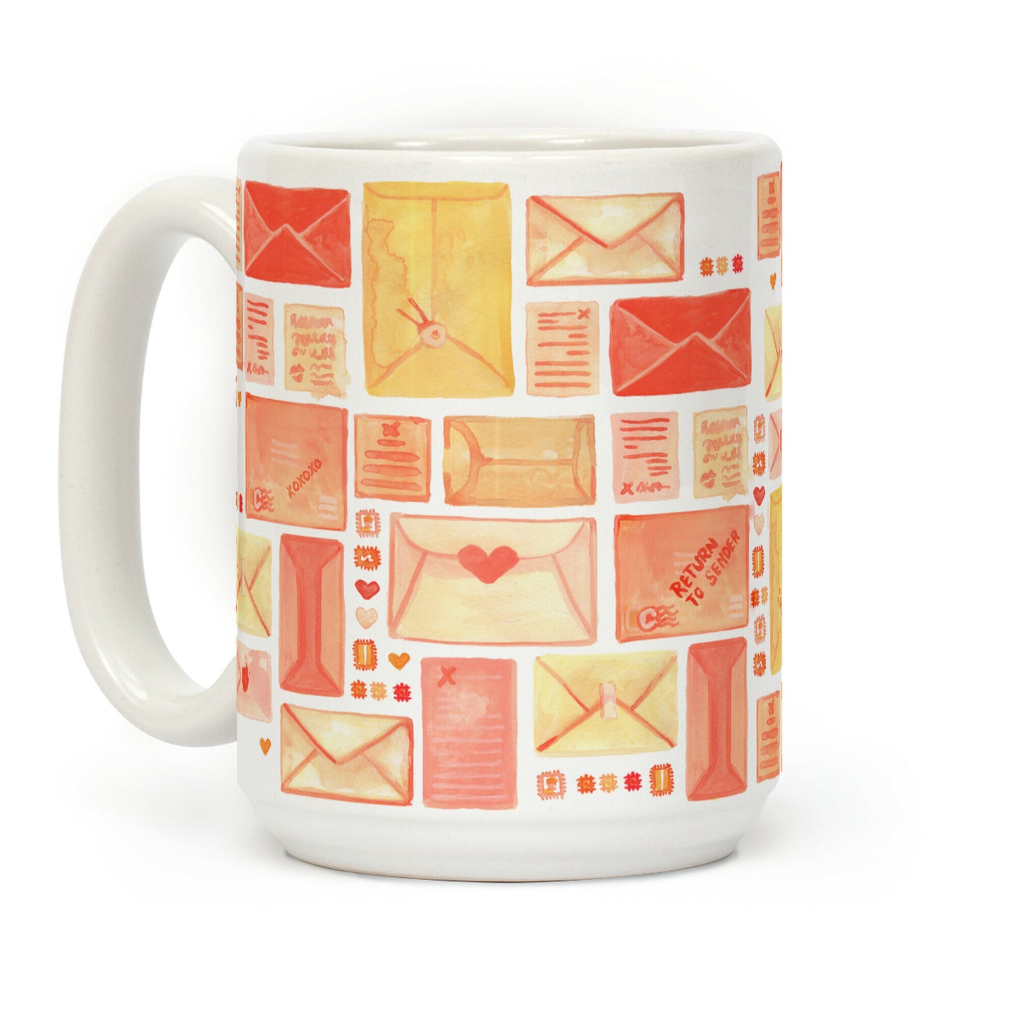 Love Letter Pattern Coffee Mug