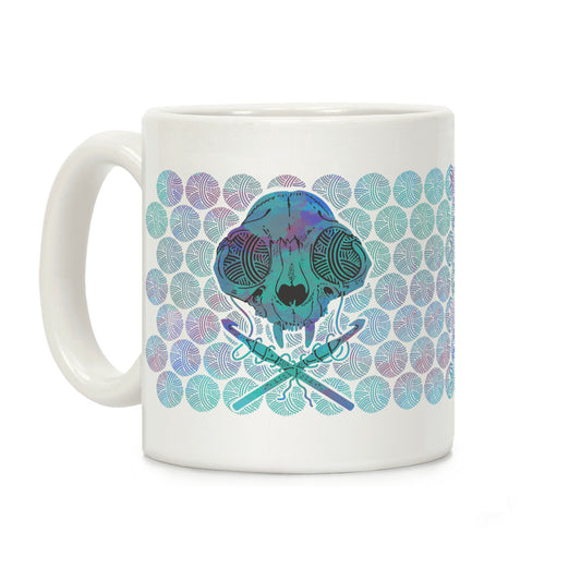 Cat Skull & Crochet Hooks Coffee Mug