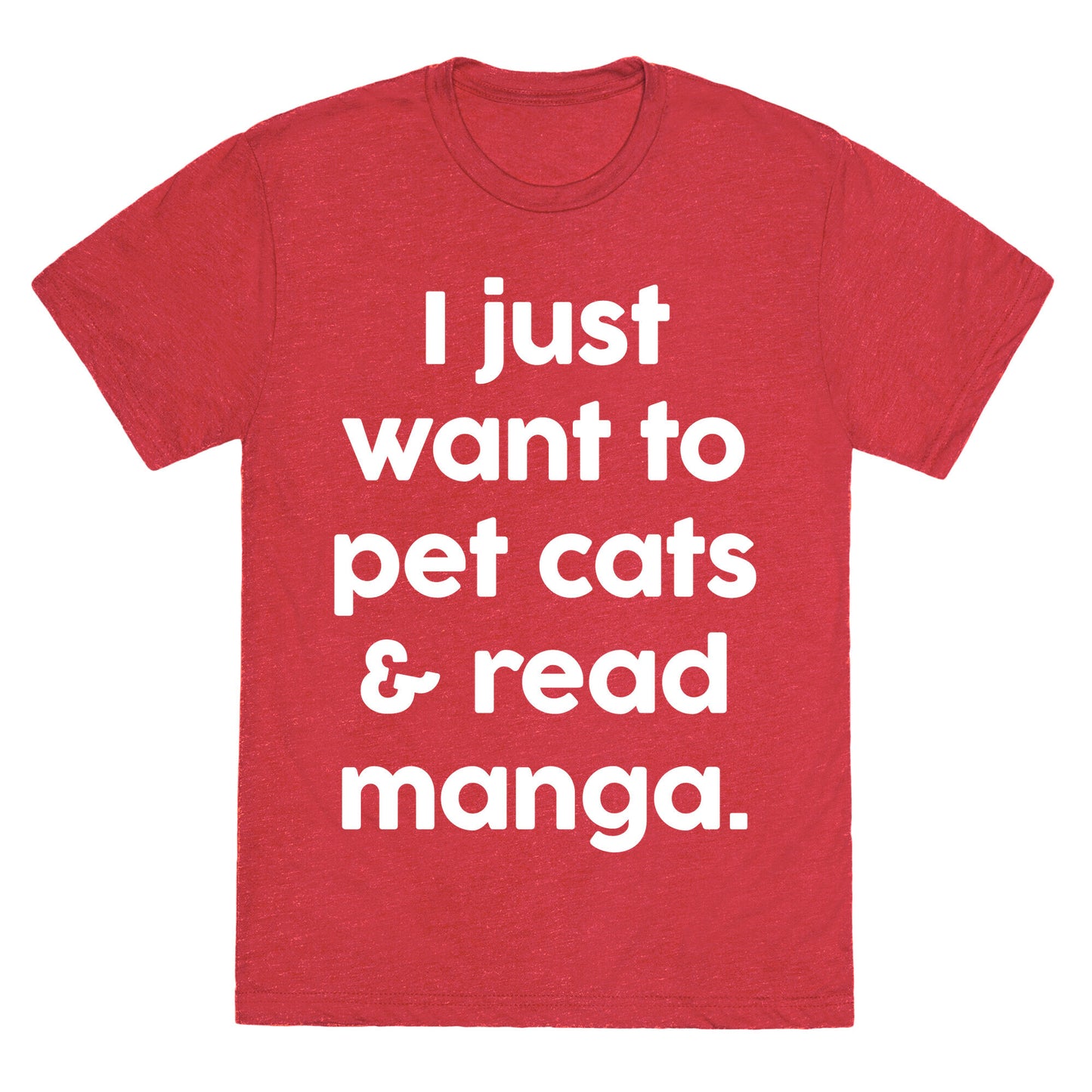 I Just Want To Pet Cats And Read Manga Unisex Triblend Tee