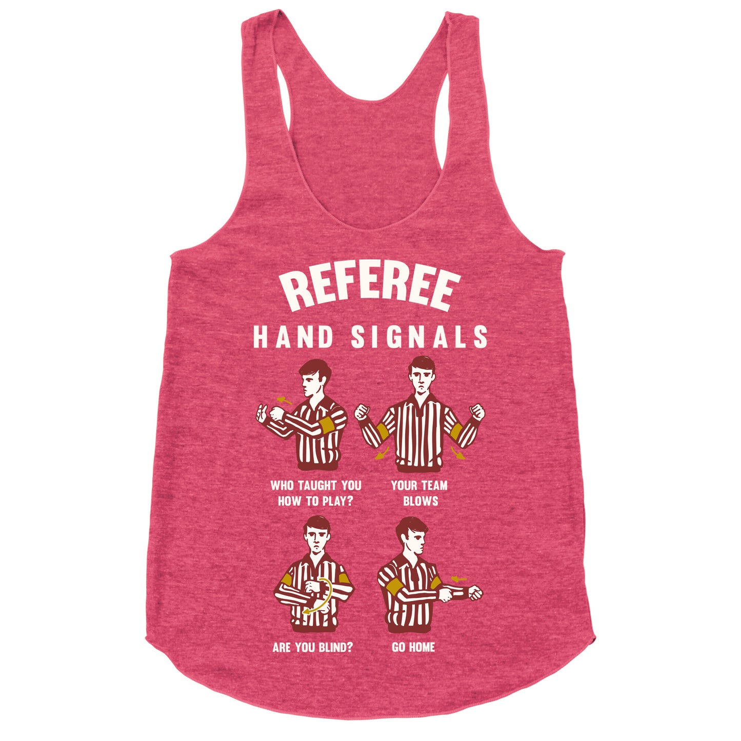 Funny Referee Hand Signals Racerback Tank