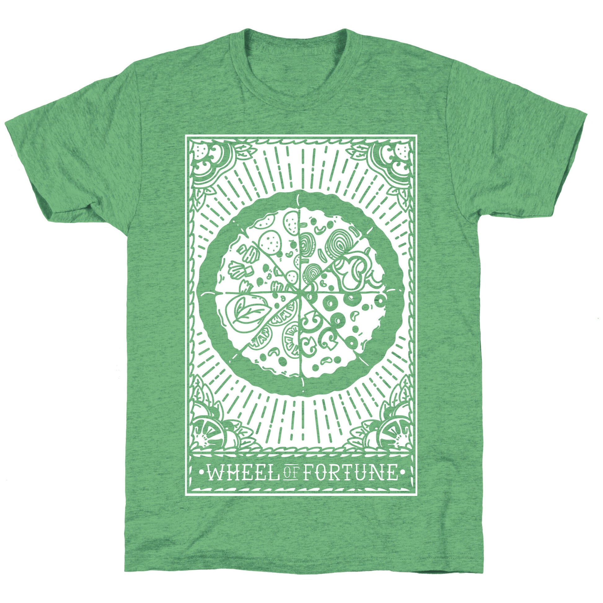 Pizza Wheel of Fortune Tarot Card Unisex Triblend Tee