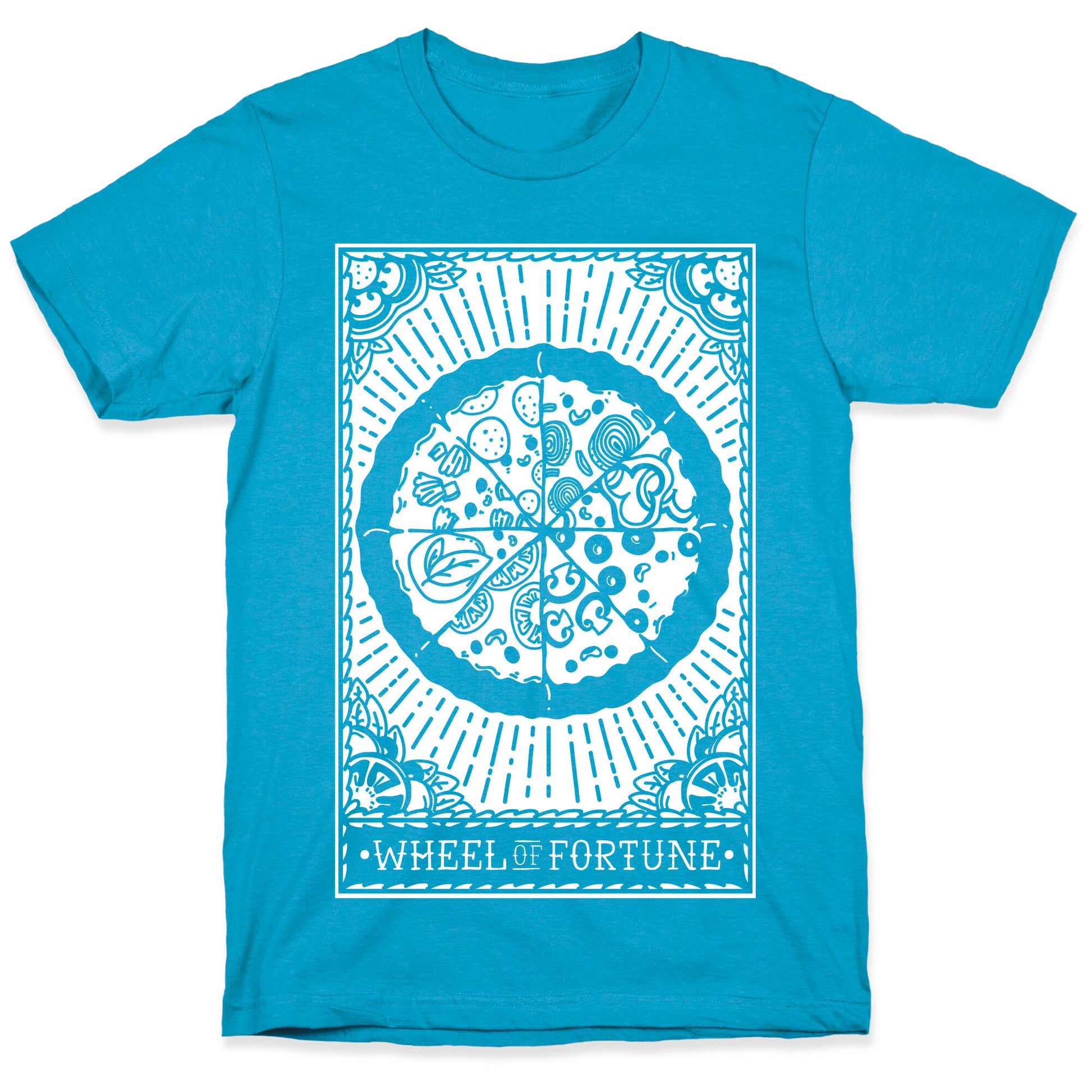 Pizza Wheel of Fortune Tarot Card Unisex Triblend Tee