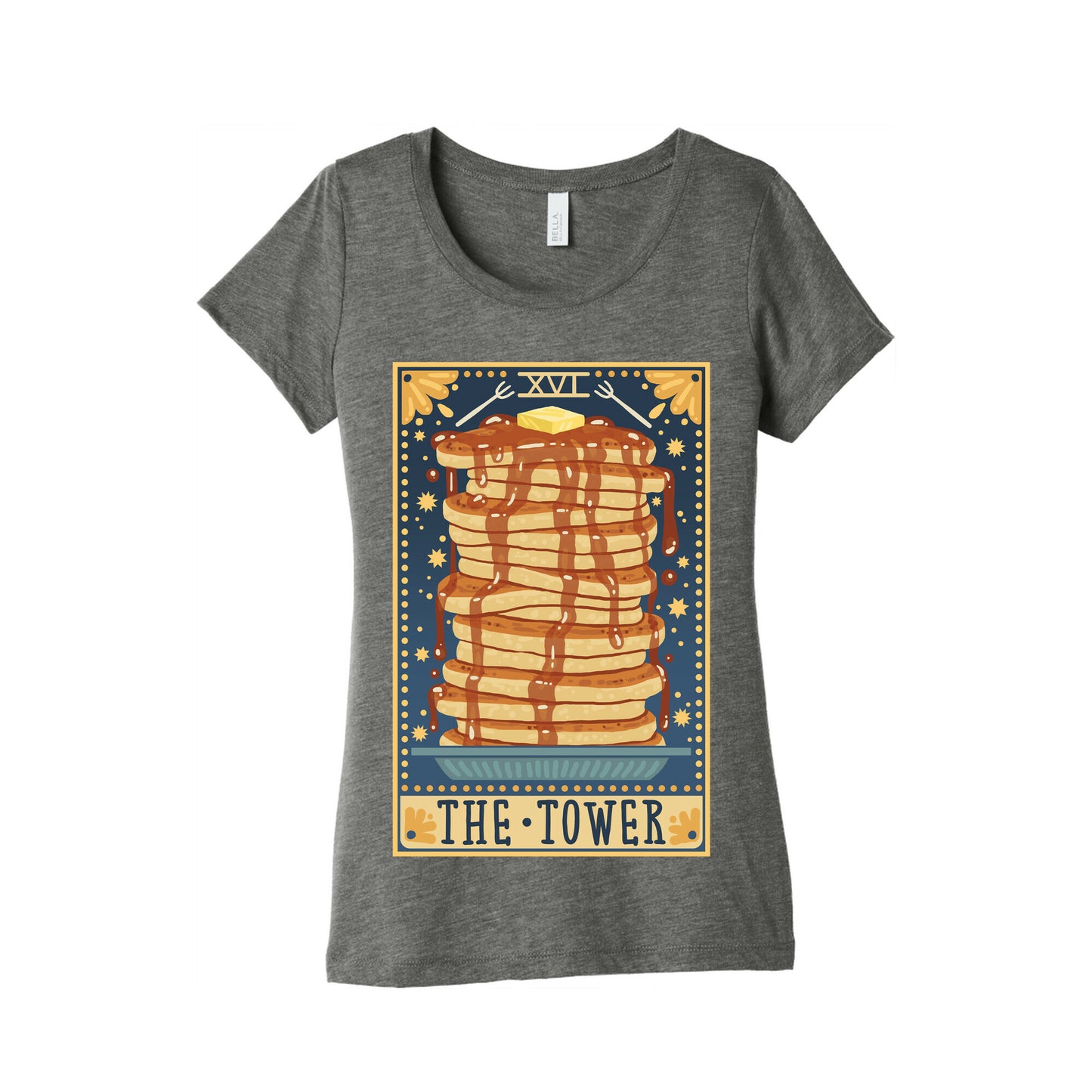 Tarot Card: The Tower (Of Pancakes) Women's Triblend Tee