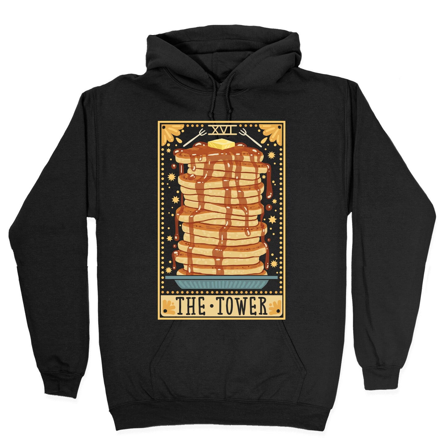 Tarot Card: The Tower (Of Pancakes) Hoodie