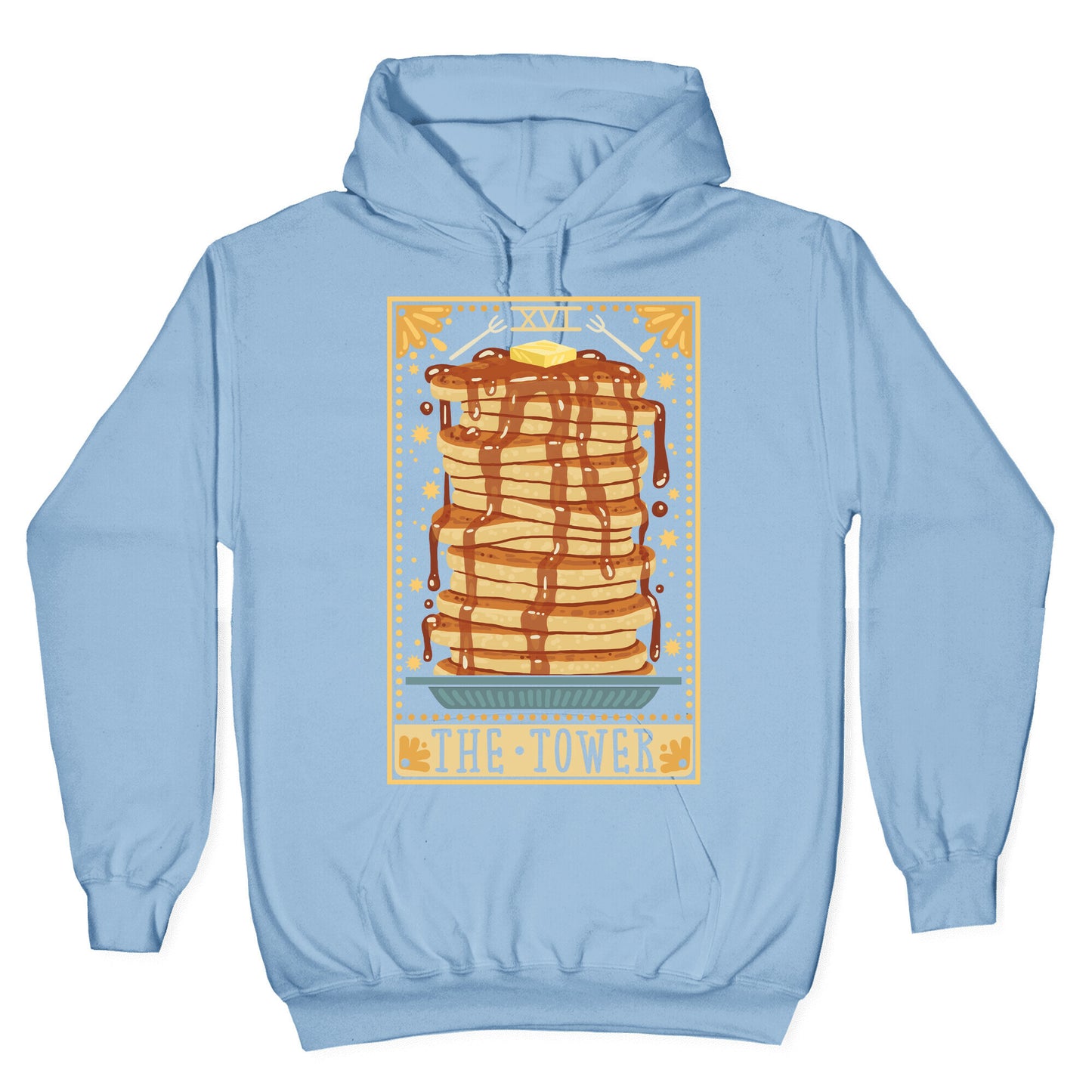 Tarot Card: The Tower (Of Pancakes) Hoodie