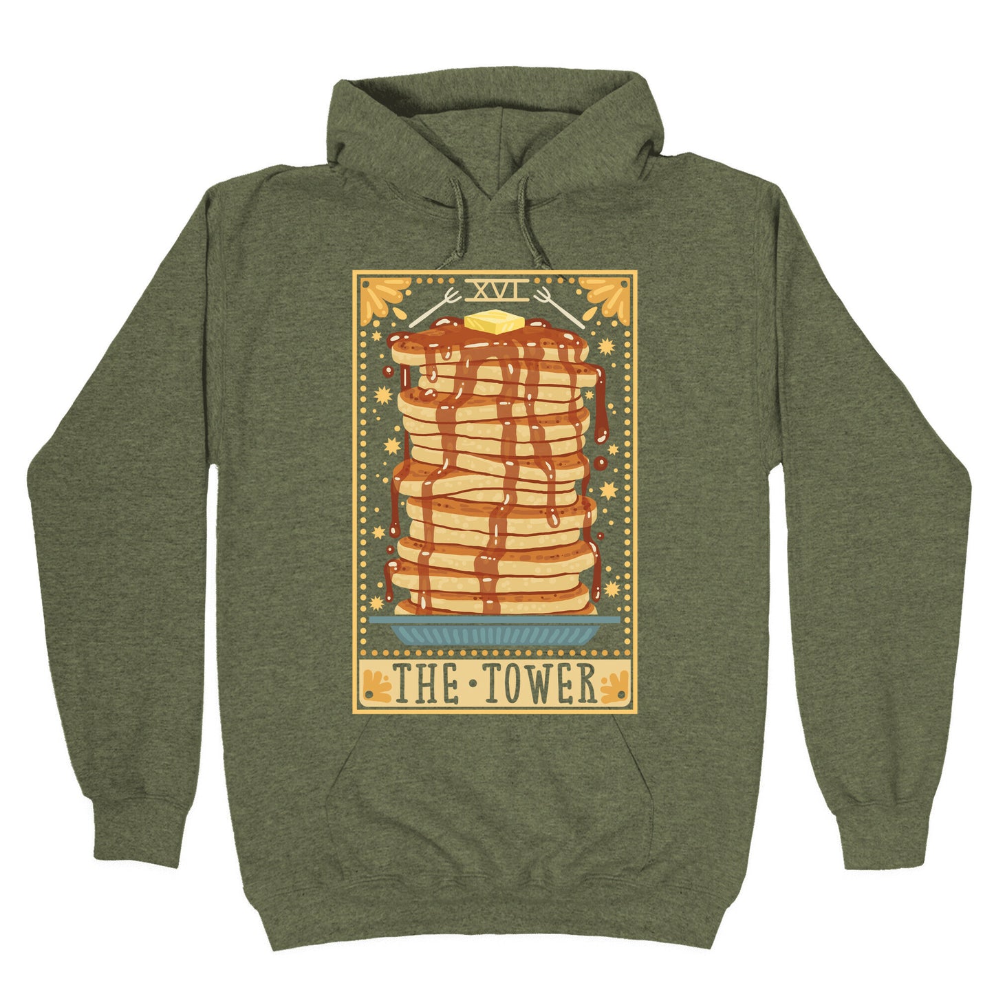 Tarot Card: The Tower (Of Pancakes) Hoodie