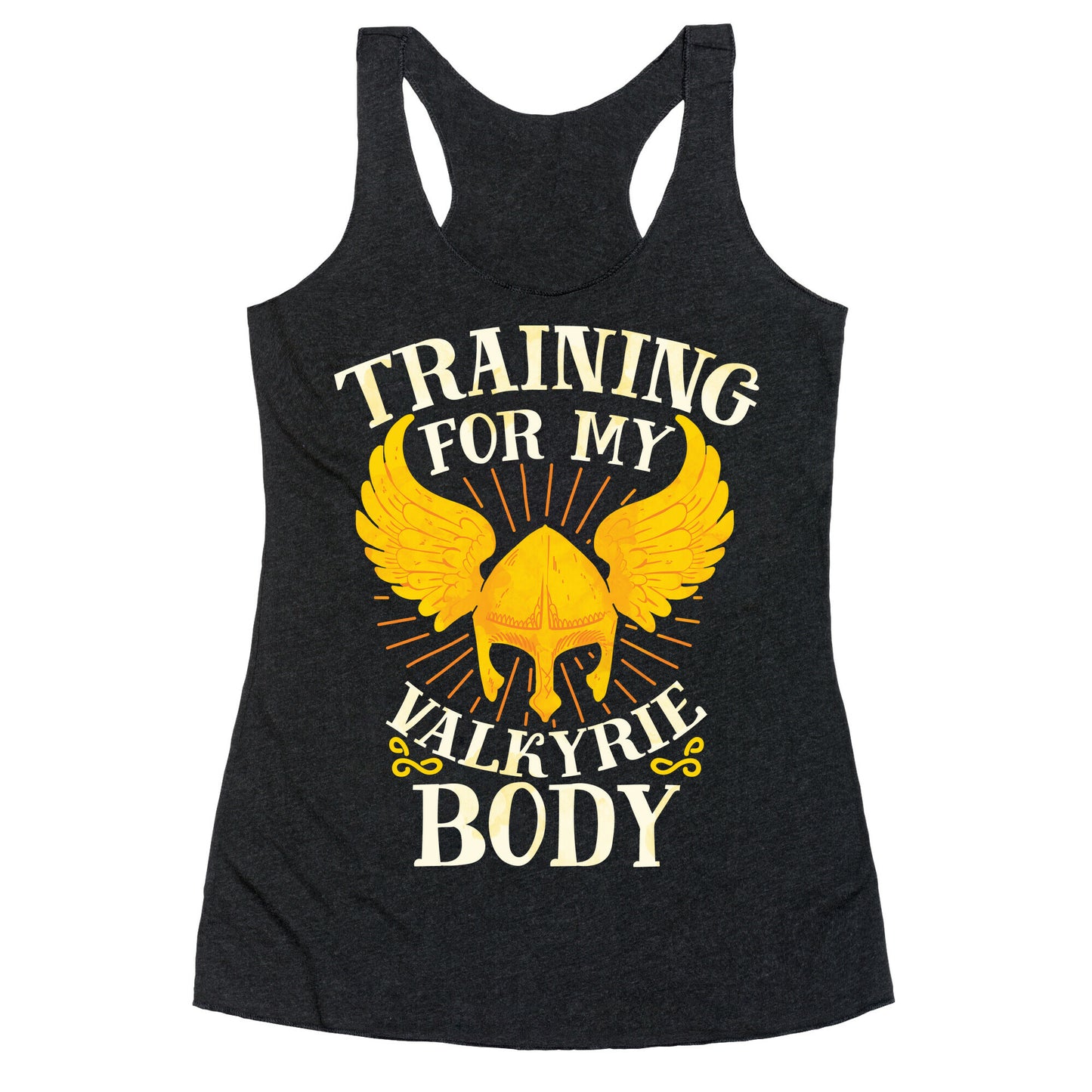 Training for My Valkyrie Body Racerback Tank