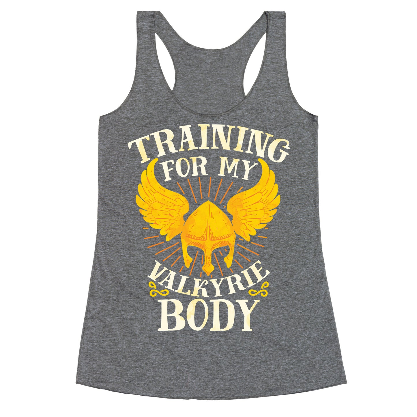 Training for My Valkyrie Body Racerback Tank
