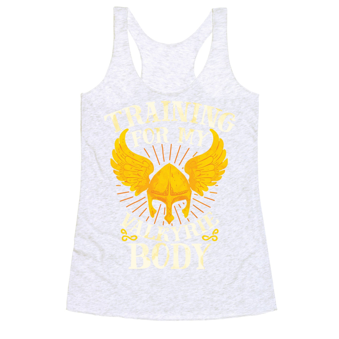 Training for My Valkyrie Body Racerback Tank