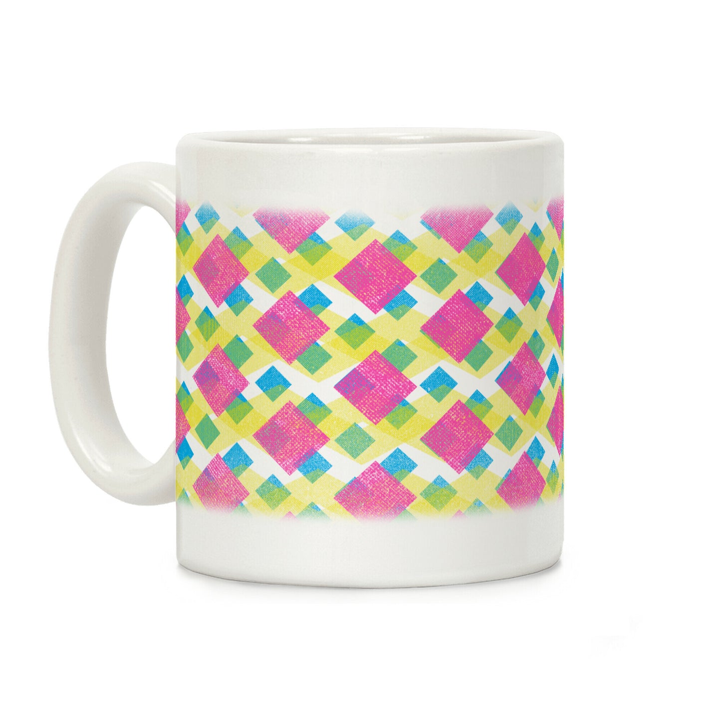 Cyan Magenta Yellow Pattern Coffee Mug