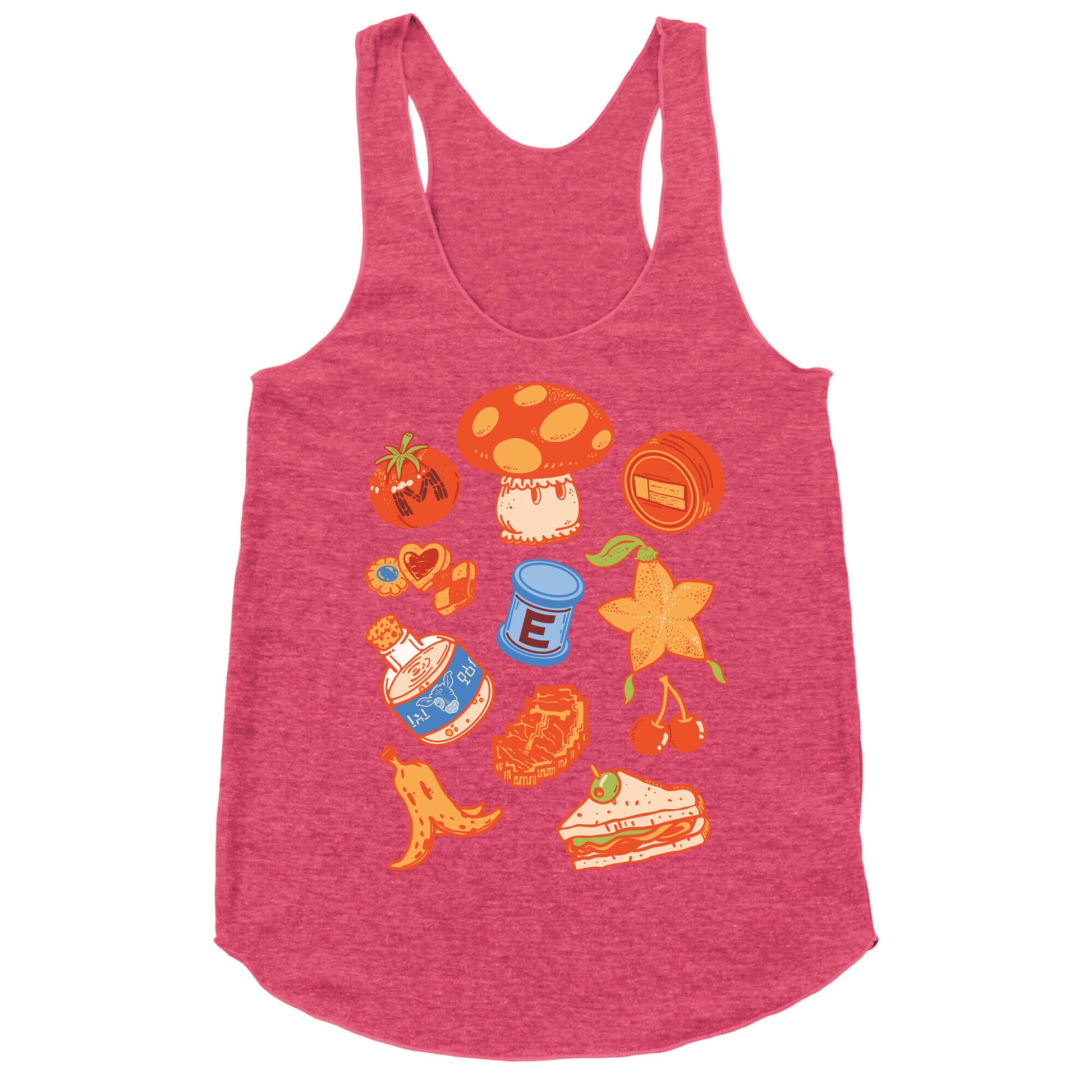 Gamer Food Items Racerback Tank