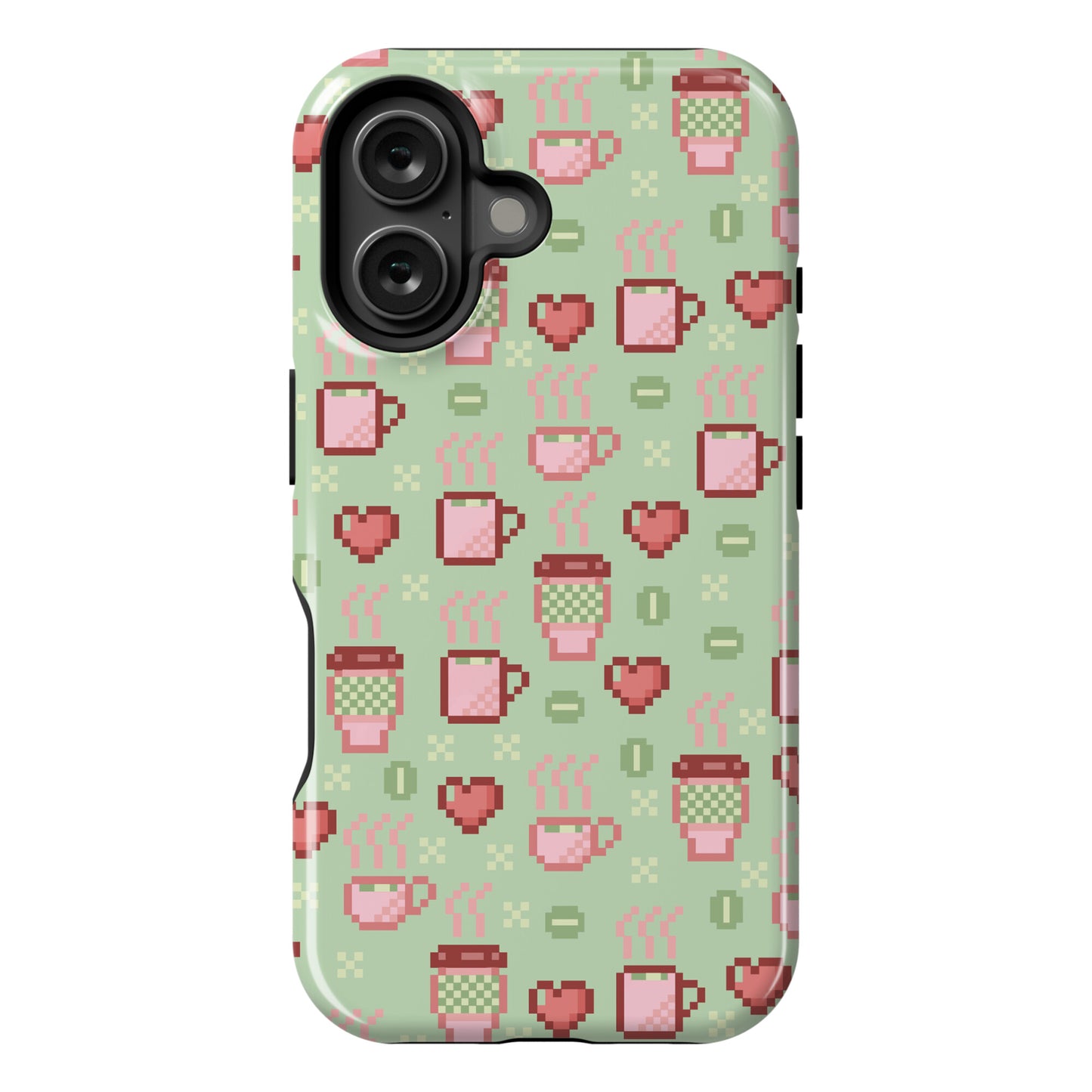 Pastel Coffee Pixel Art Pattern Phone Case