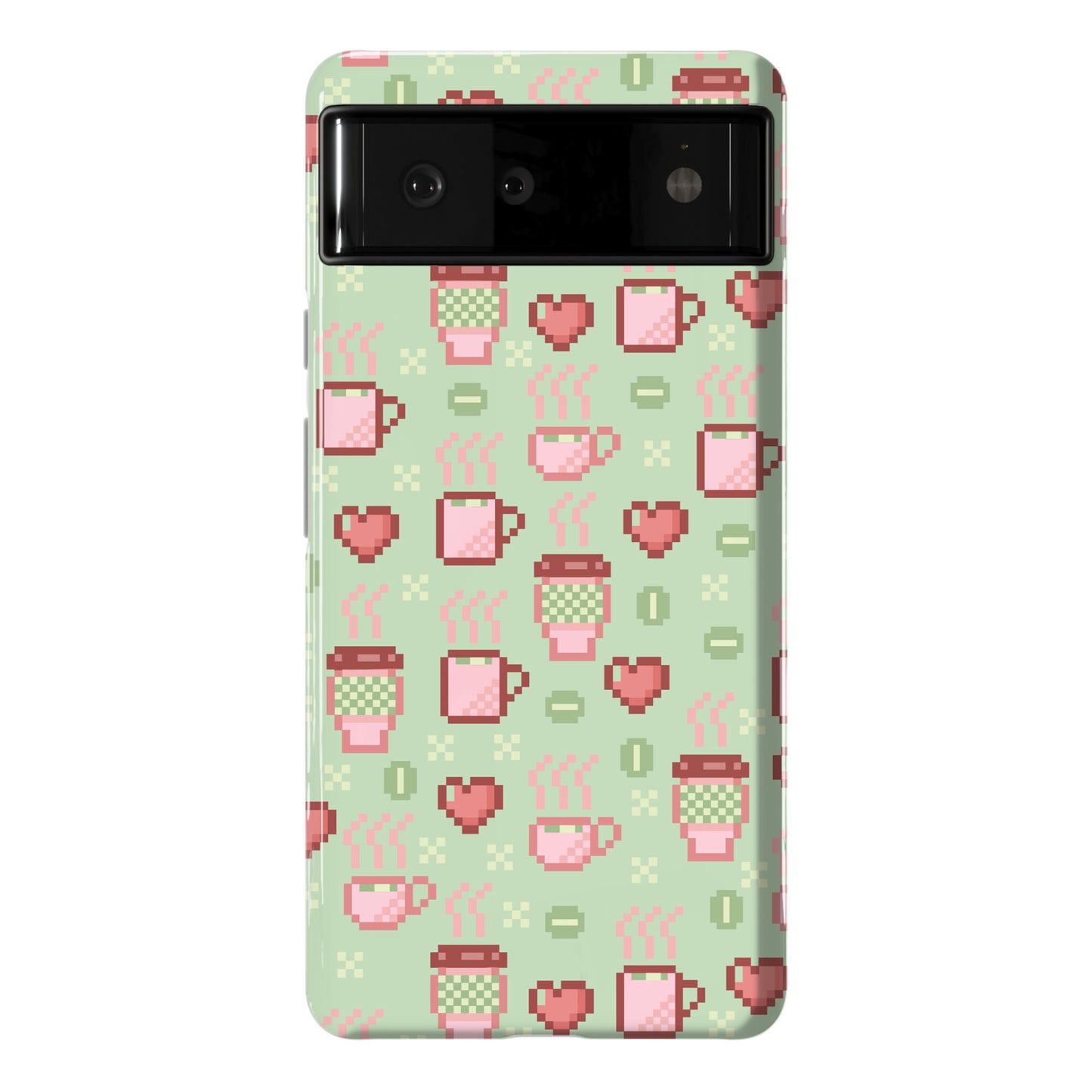 Pastel Coffee Pixel Art Pattern Phone Case