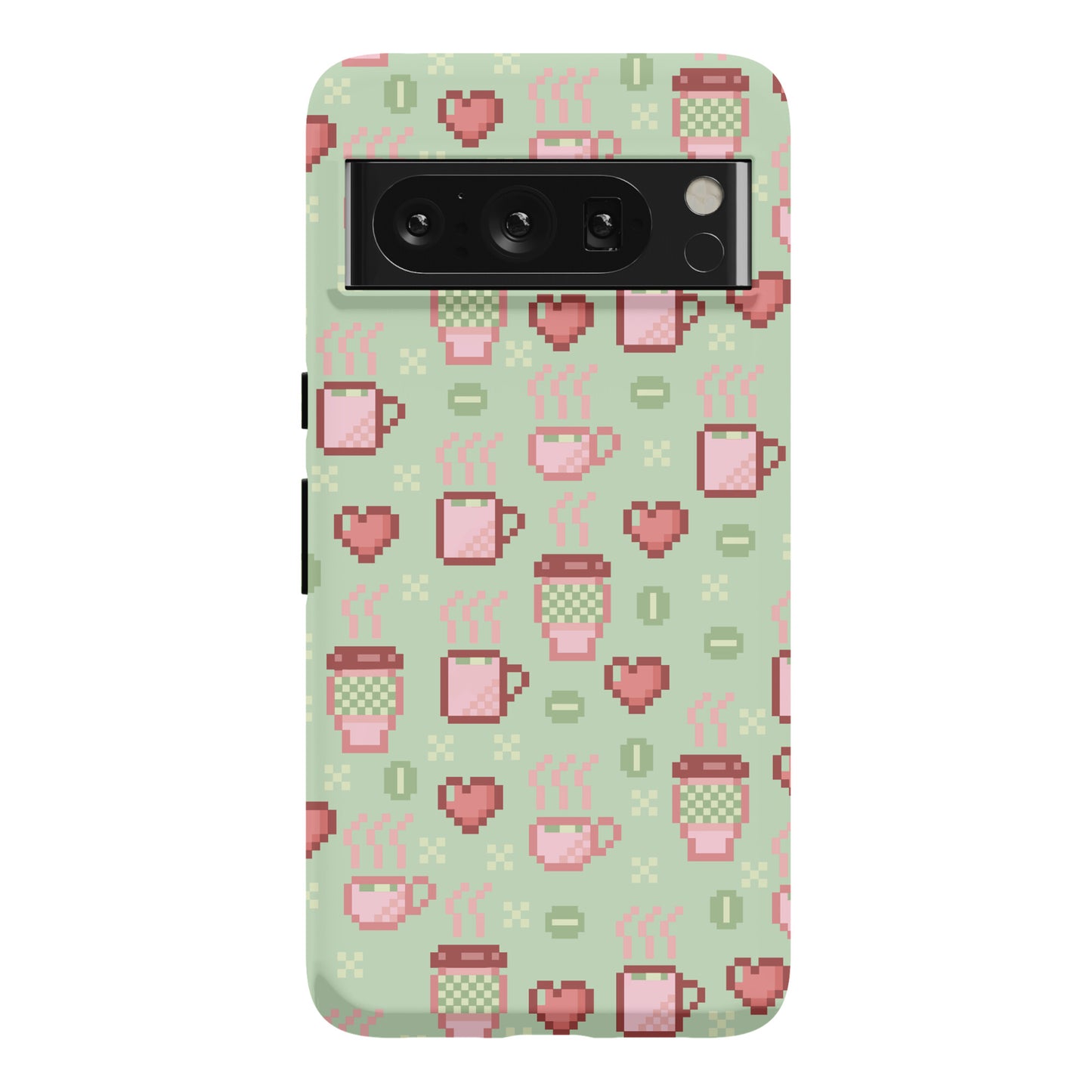 Pastel Coffee Pixel Art Pattern Phone Case