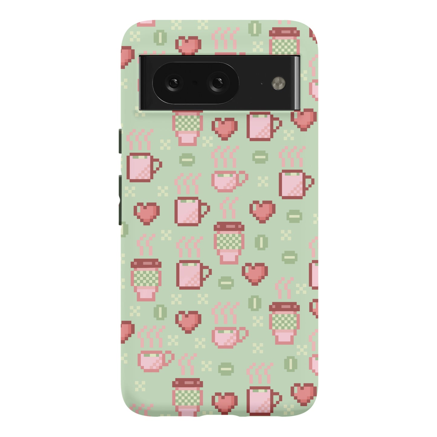 Pastel Coffee Pixel Art Pattern Phone Case