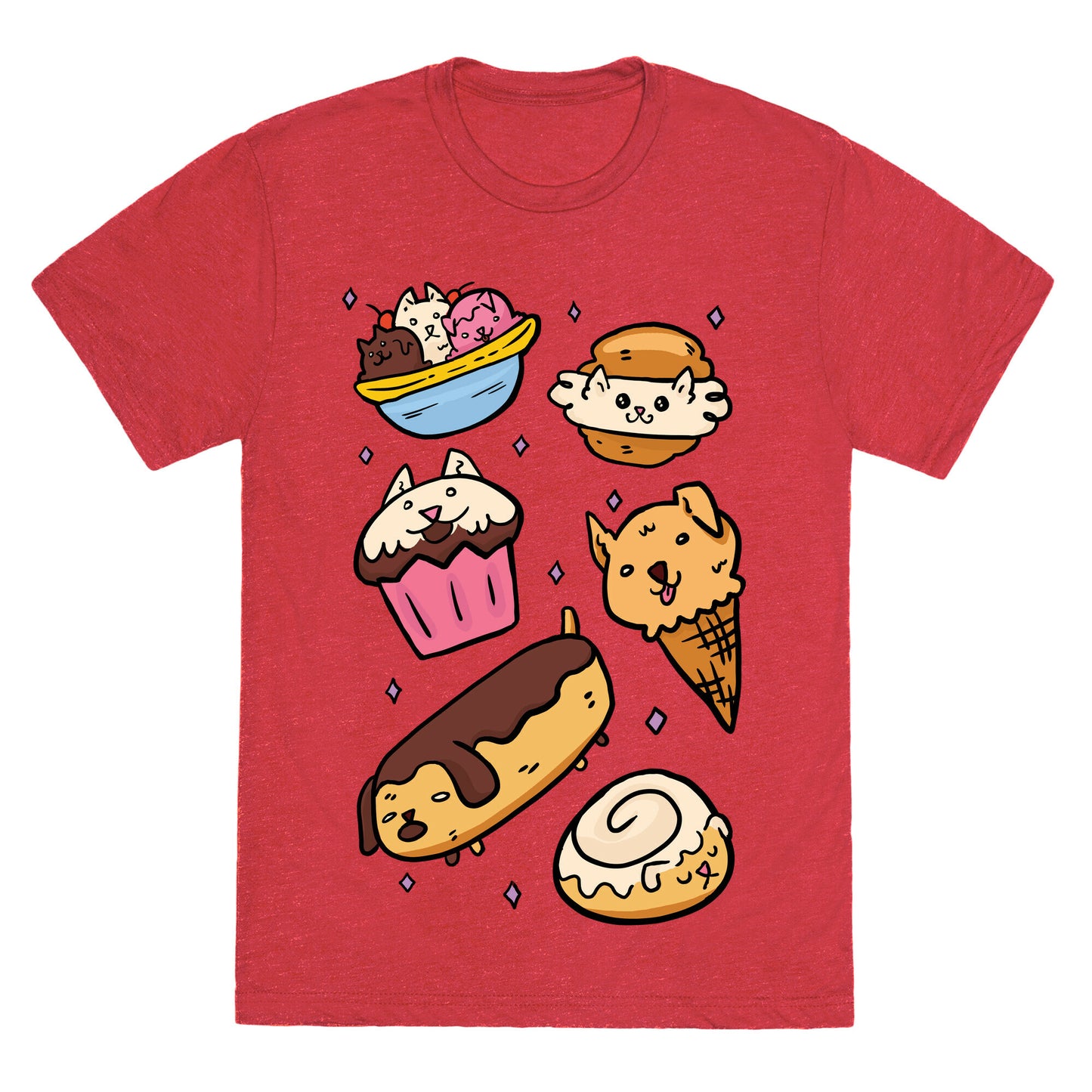 Kawaii Food Dogs Unisex Triblend Tee