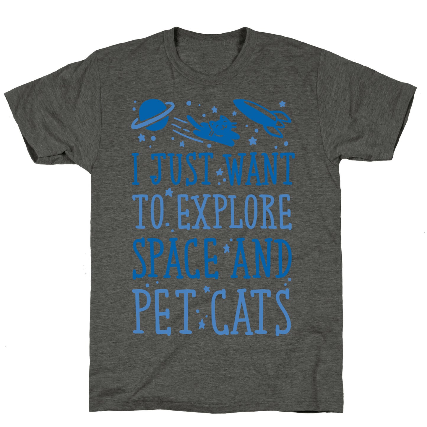 Explore Space and Pet Cats Unisex Triblend Tee