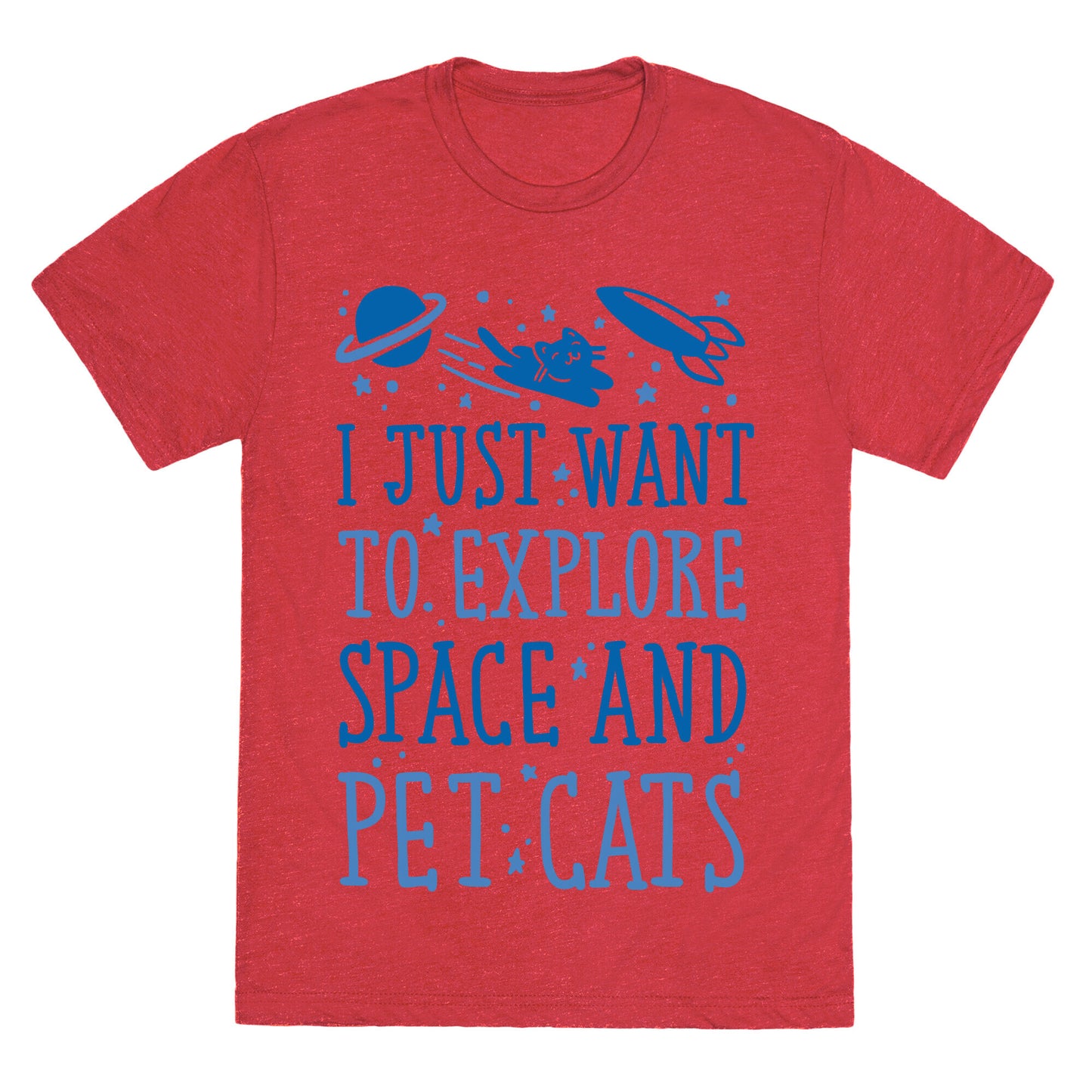 Explore Space and Pet Cats Unisex Triblend Tee