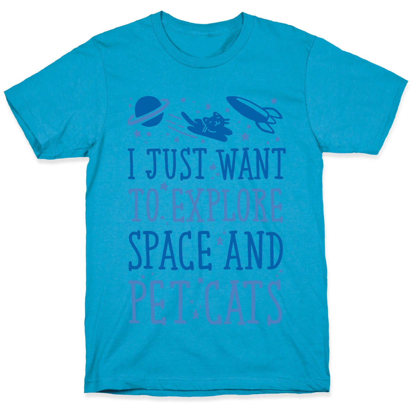 Explore Space and Pet Cats Unisex Triblend Tee