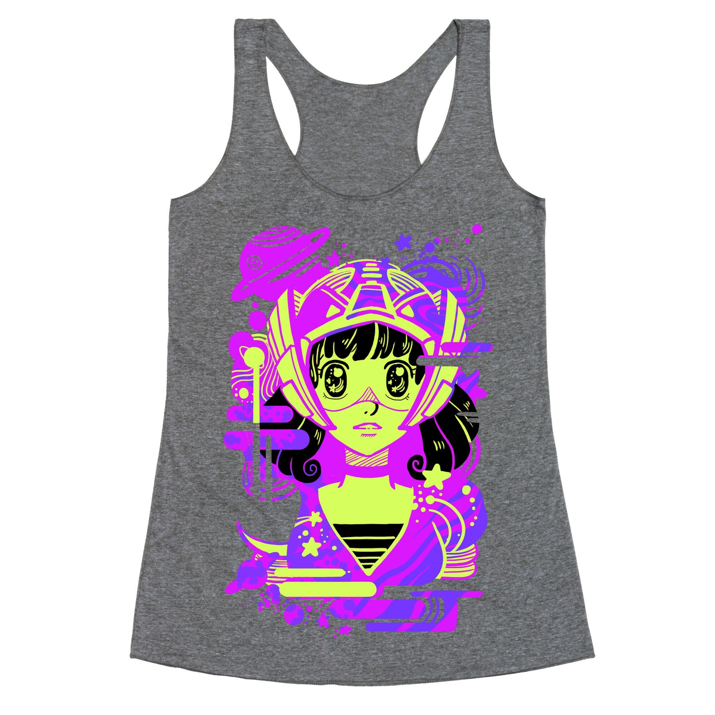 Neon Anime Space Cadet Racerback Tank