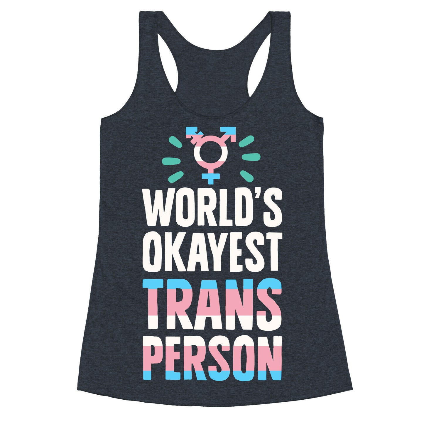 World's Okayest Trans Racerback Tank