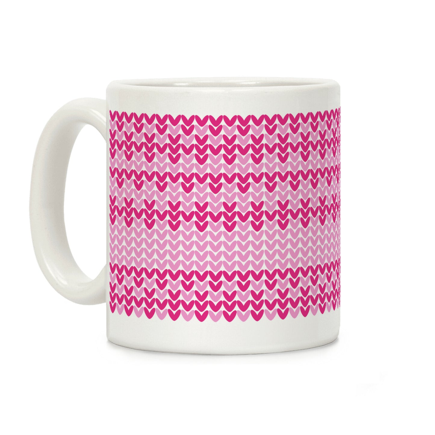 Faux Knitted Sweater Pink Pattern Coffee Mug