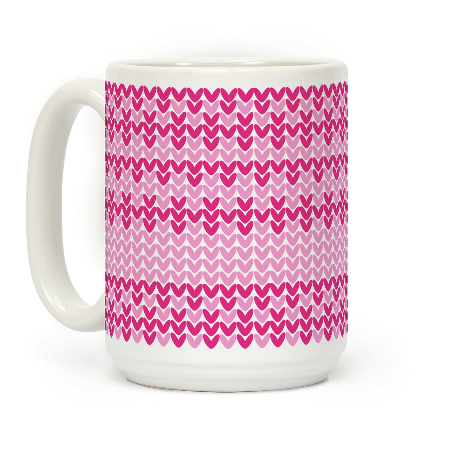 Faux Knitted Sweater Pink Pattern Coffee Mug