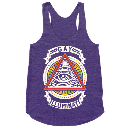 Gay Illuminati Racerback Tank