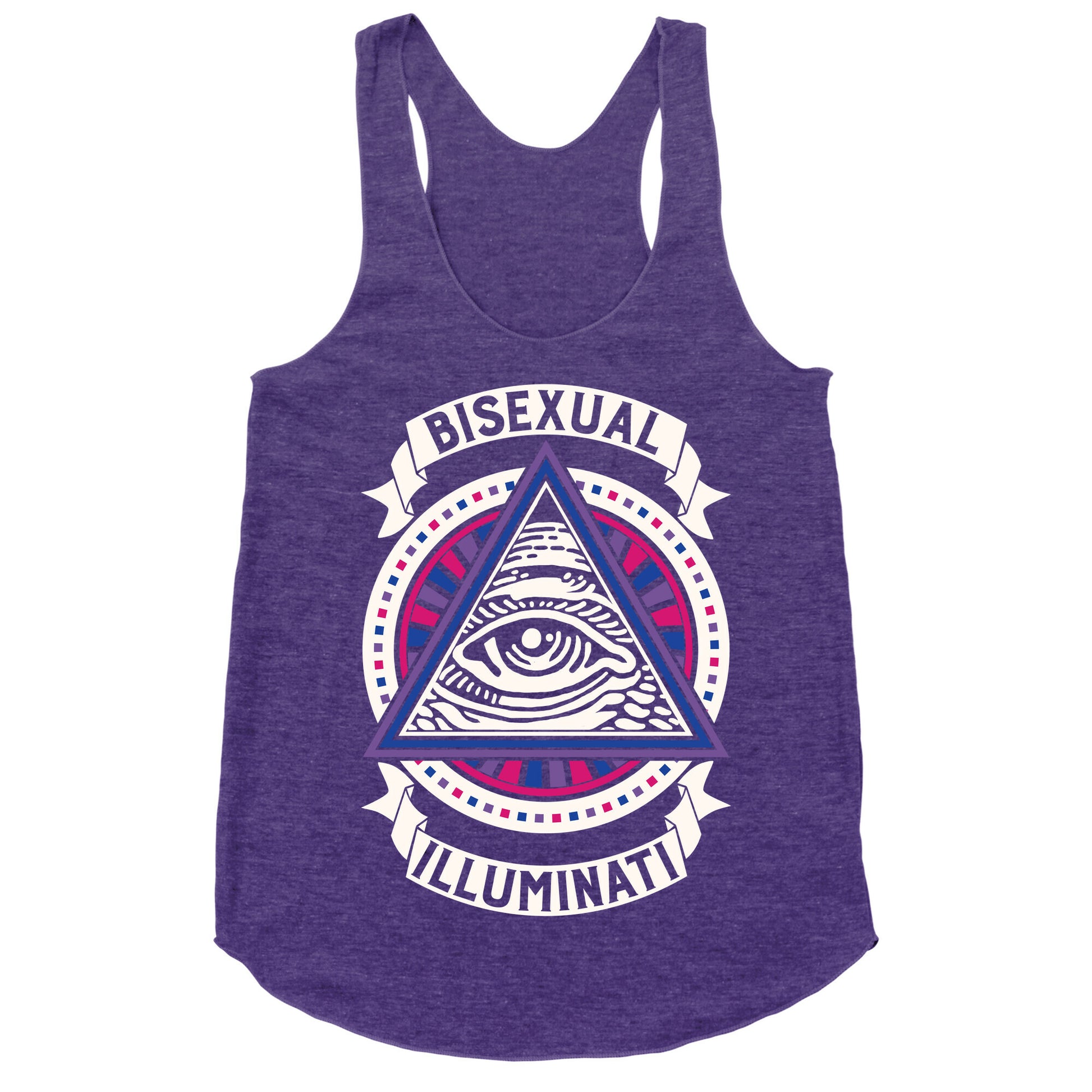 Bisexual Illuminati Racerback Tank