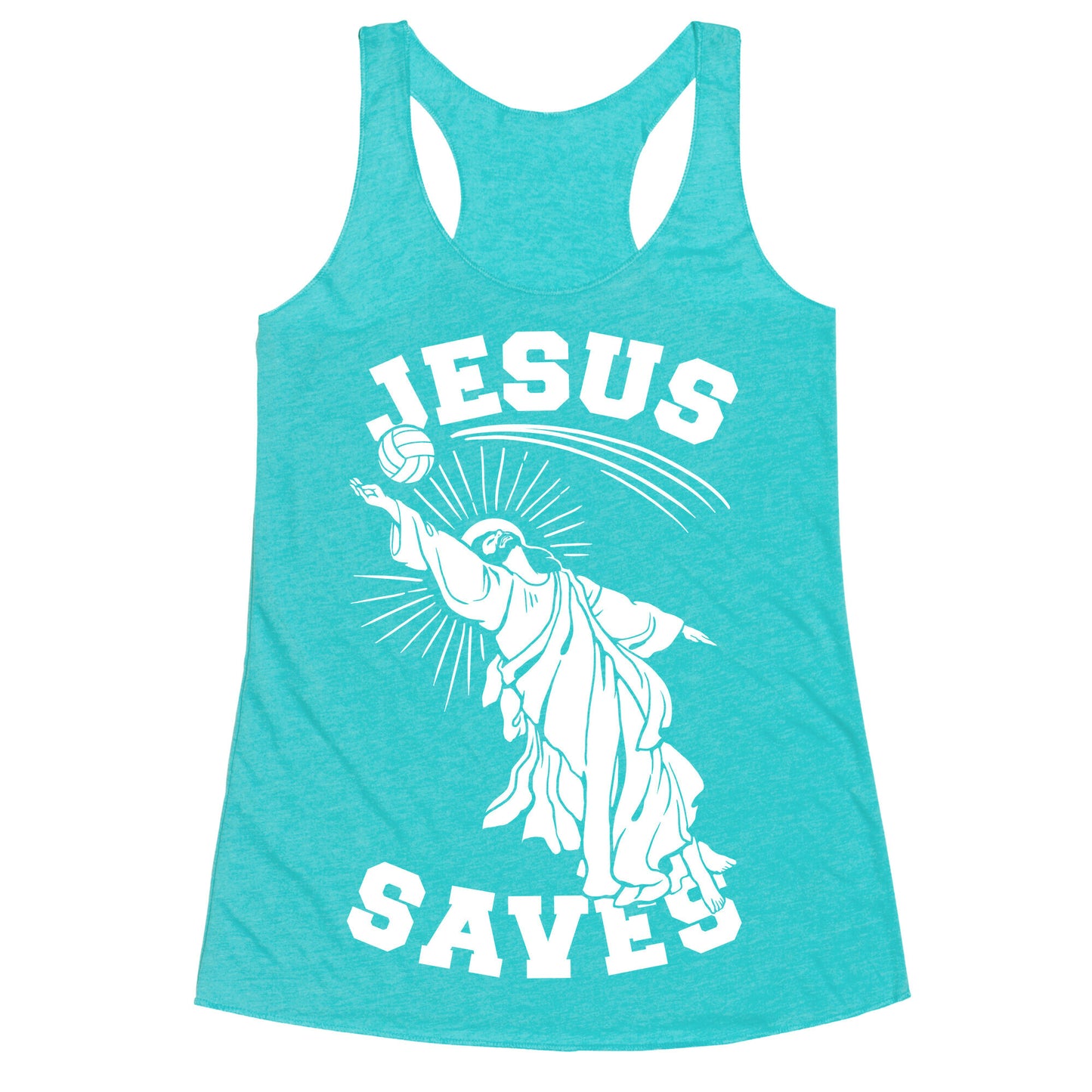 Jesus Saves (Volleyball) Racerback Tank