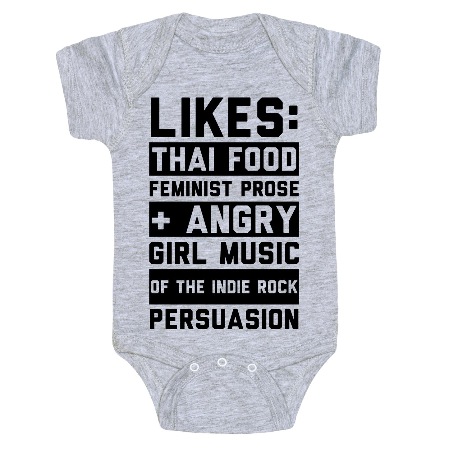 Likes Thai Food, Feminist Prose, and Angry Girl Music of the Indie Rock Persuasion Baby One Piece