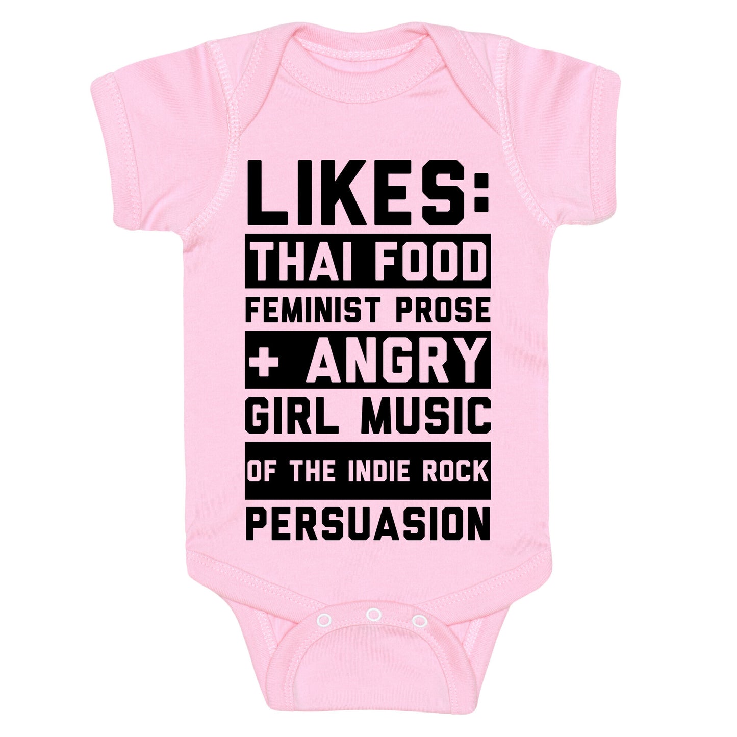 Likes Thai Food, Feminist Prose, and Angry Girl Music of the Indie Rock Persuasion Baby One Piece