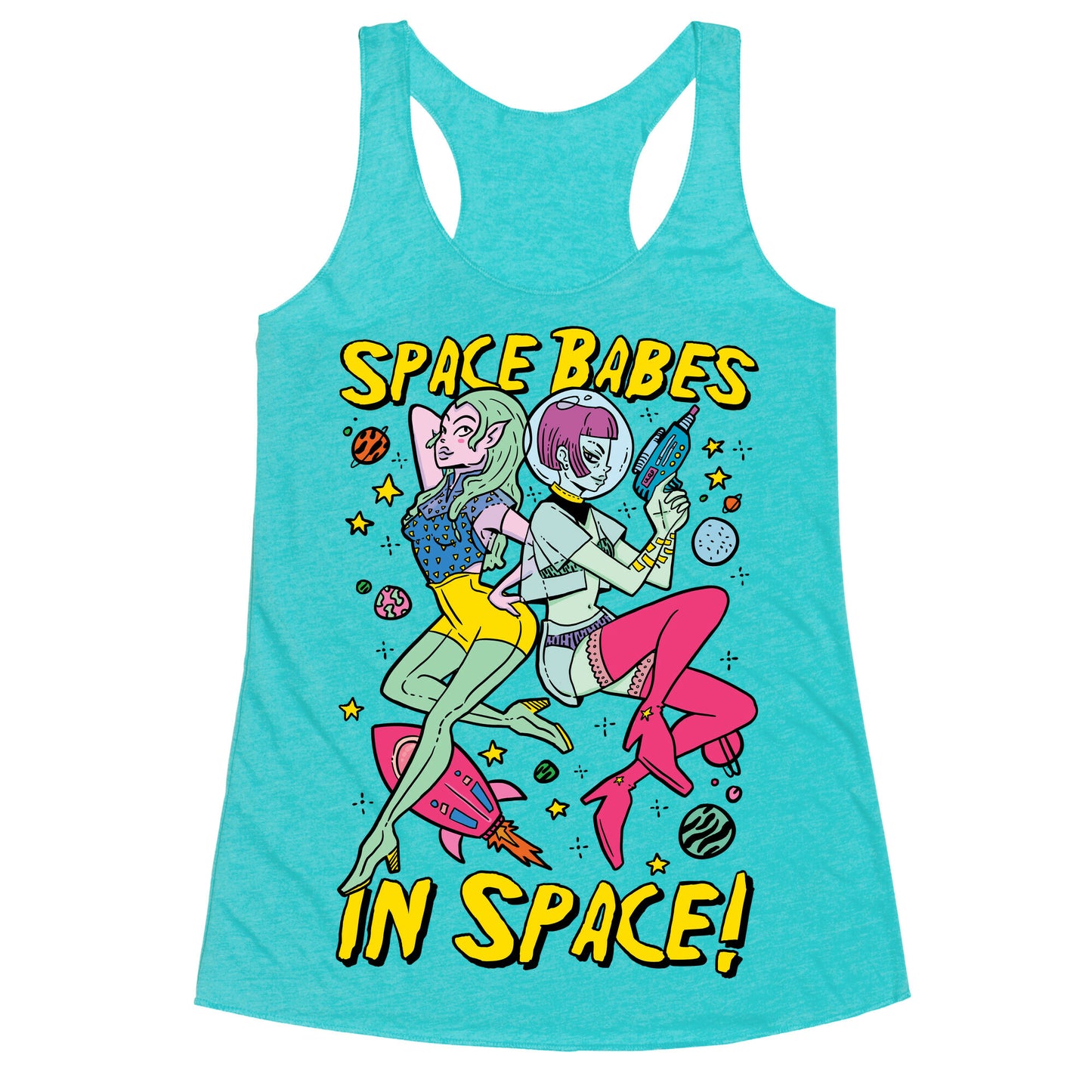 Space Babes In Space! Racerback Tank