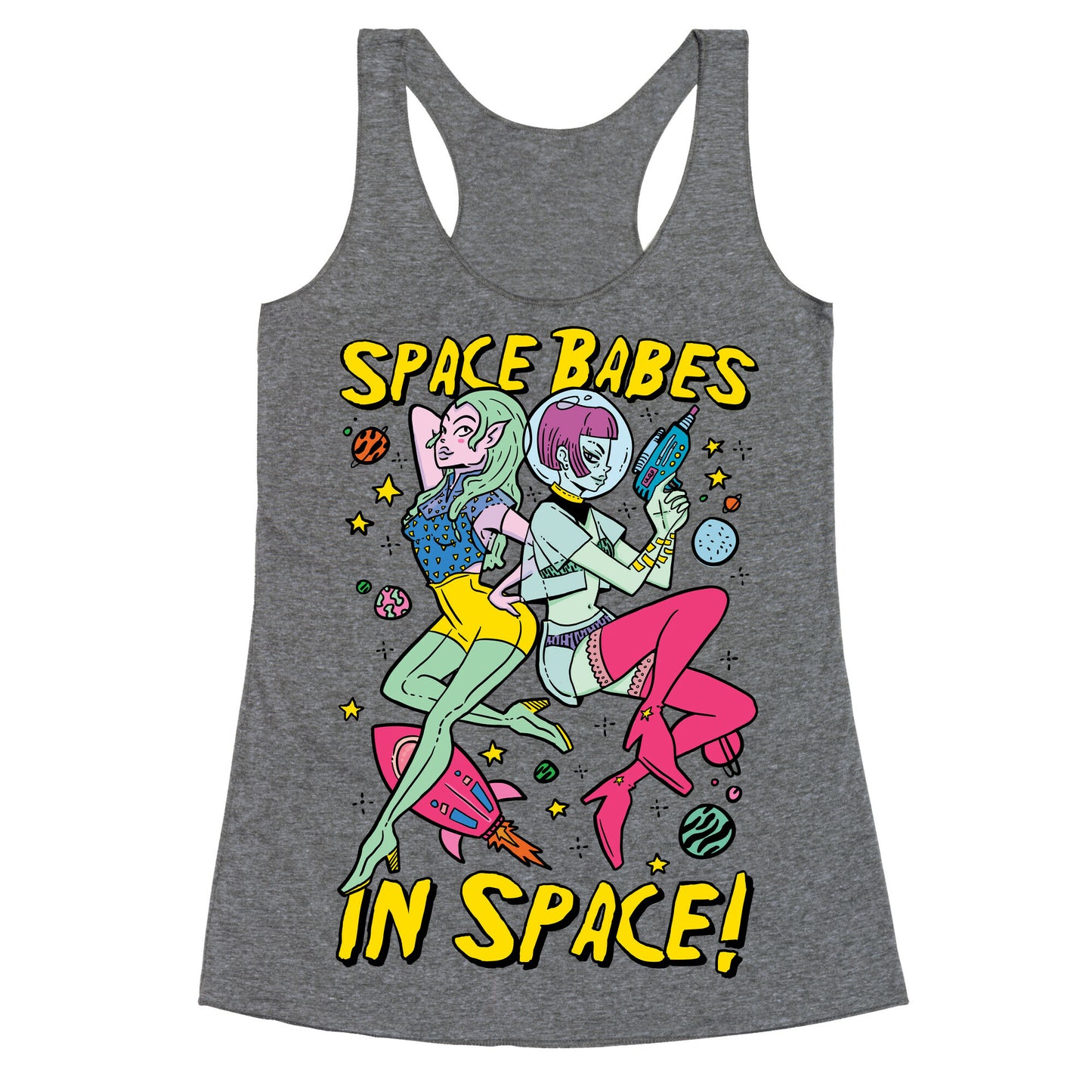 Space Babes In Space! Racerback Tank