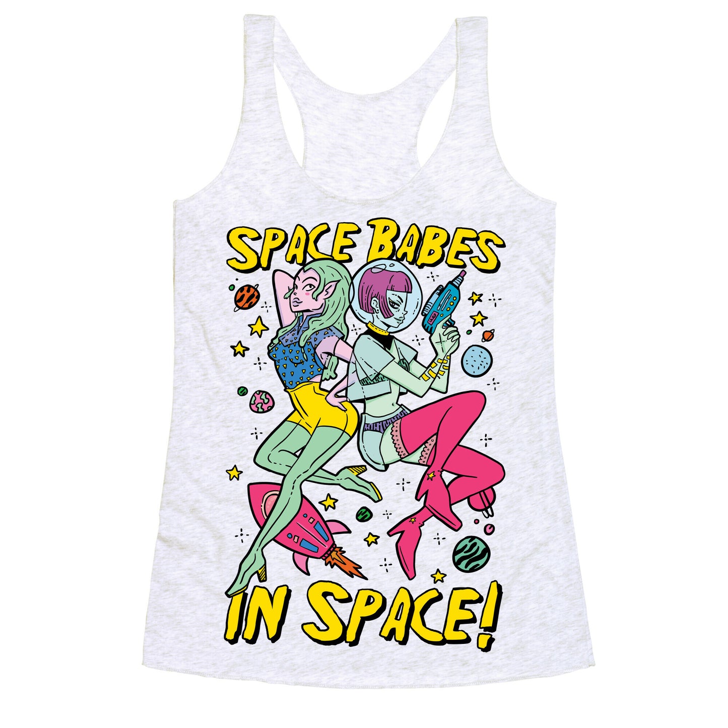 Space Babes In Space! Racerback Tank