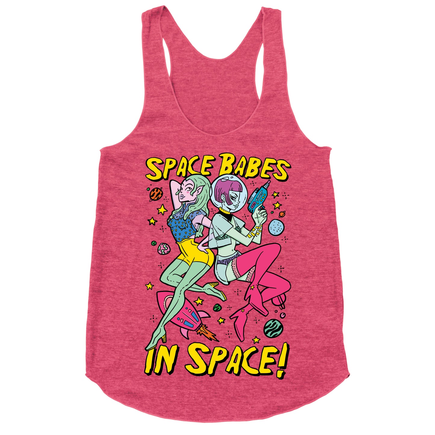 Space Babes In Space! Racerback Tank