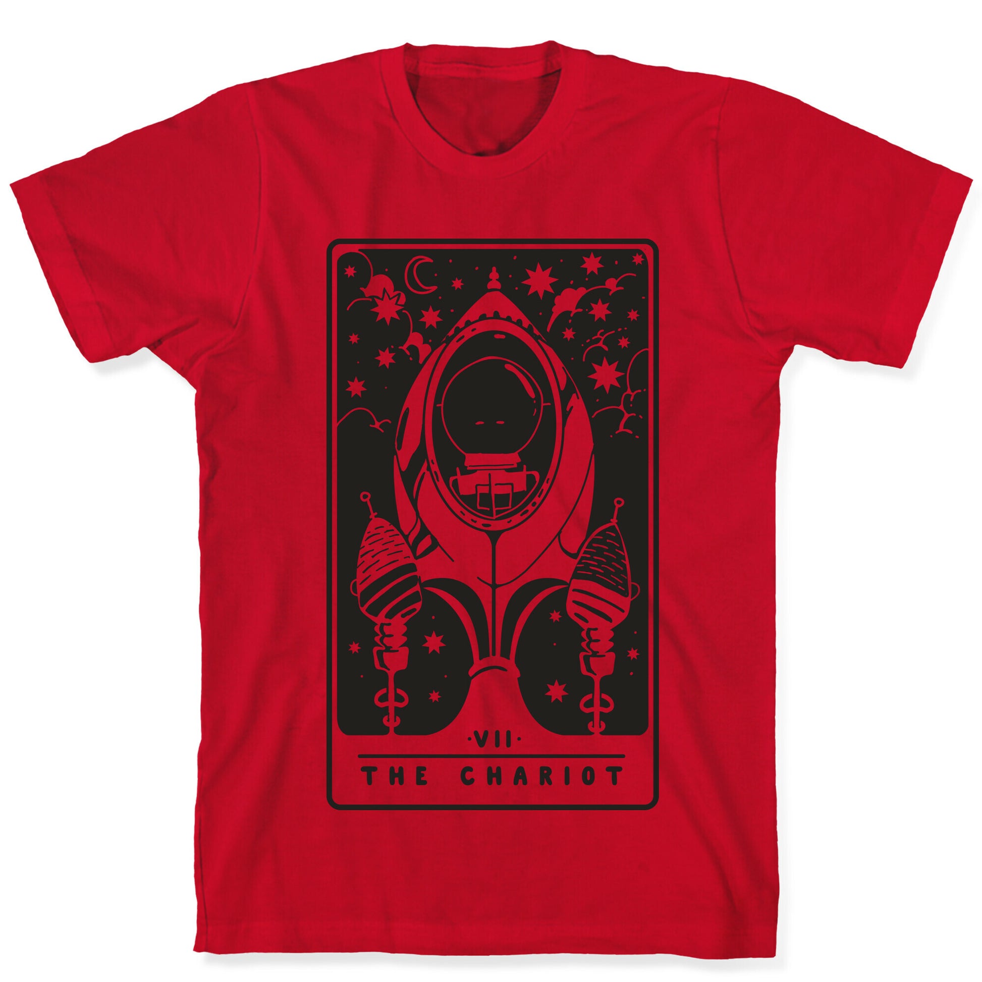 The Chariot Space Rocket Tarot Card T-Shirt